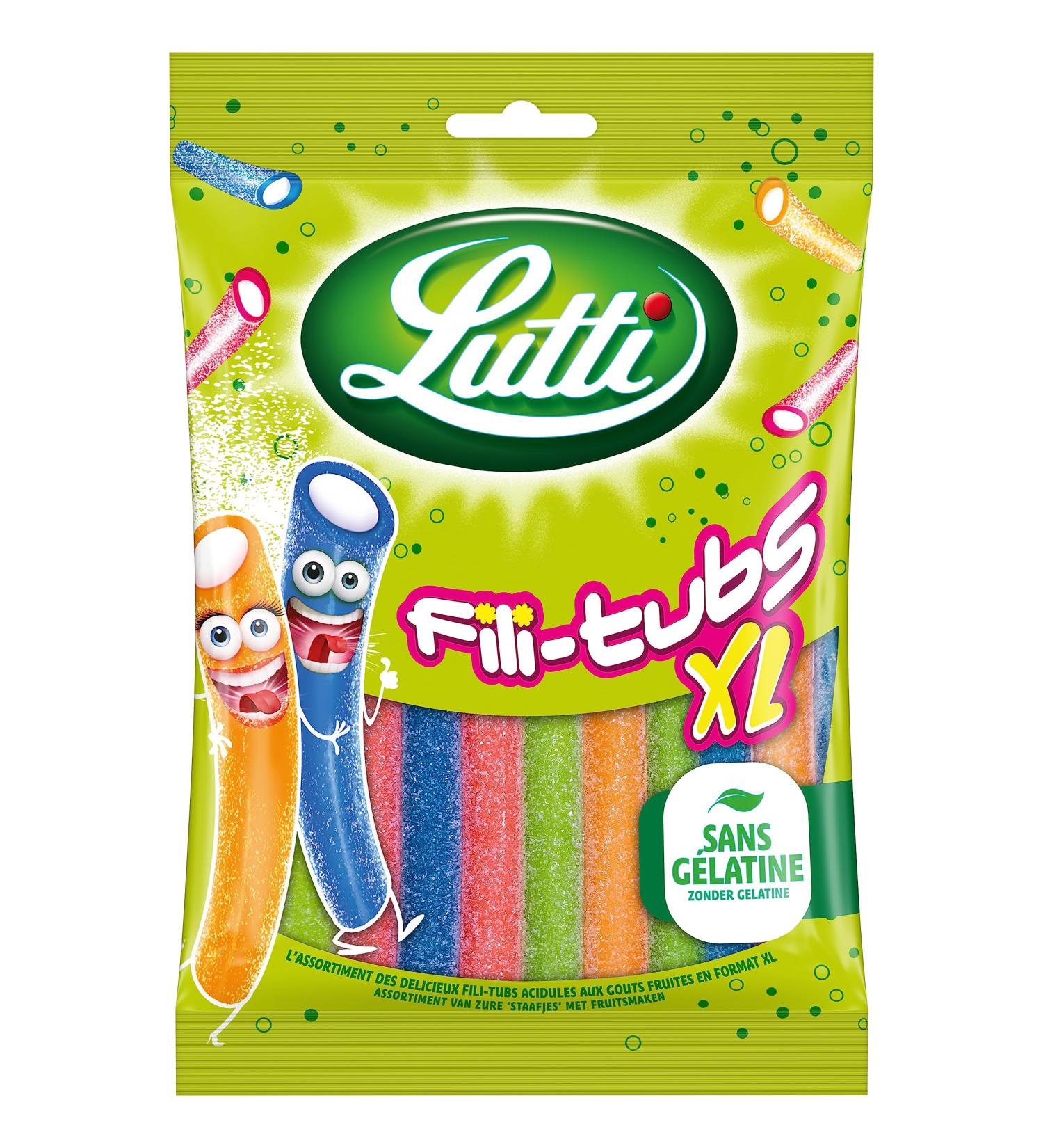 Lutti Assortiment de Bonbons Fili-Tubs XL le Paquet de 180 g