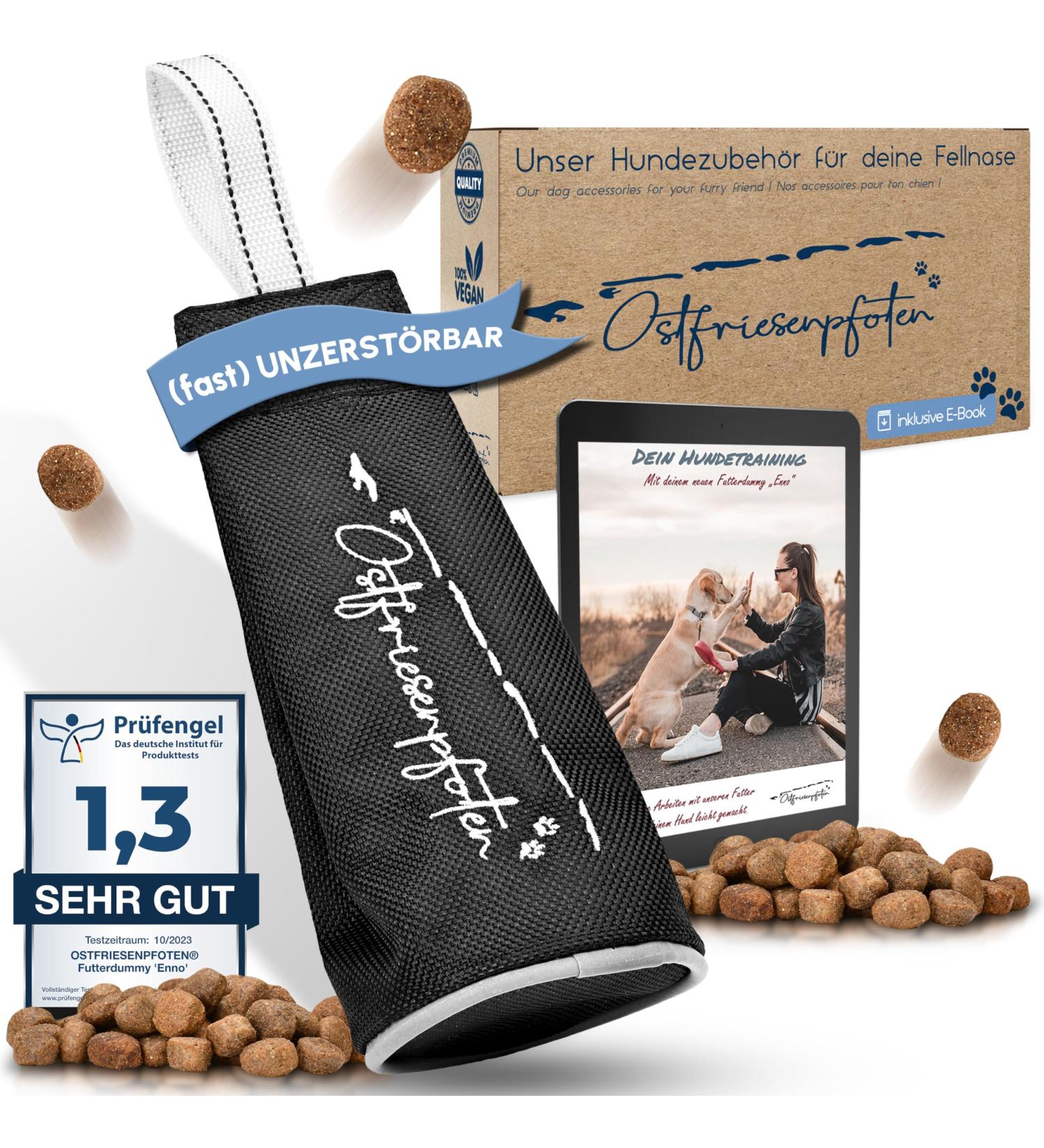 Ostfriesenpfoten Enno Feed Bag - Durable & Washable Black Size S | No Metal Eyelet | Perfect for All Dog Breeds | Includes Agility Training eBook - Buy Online on GoSupps.com