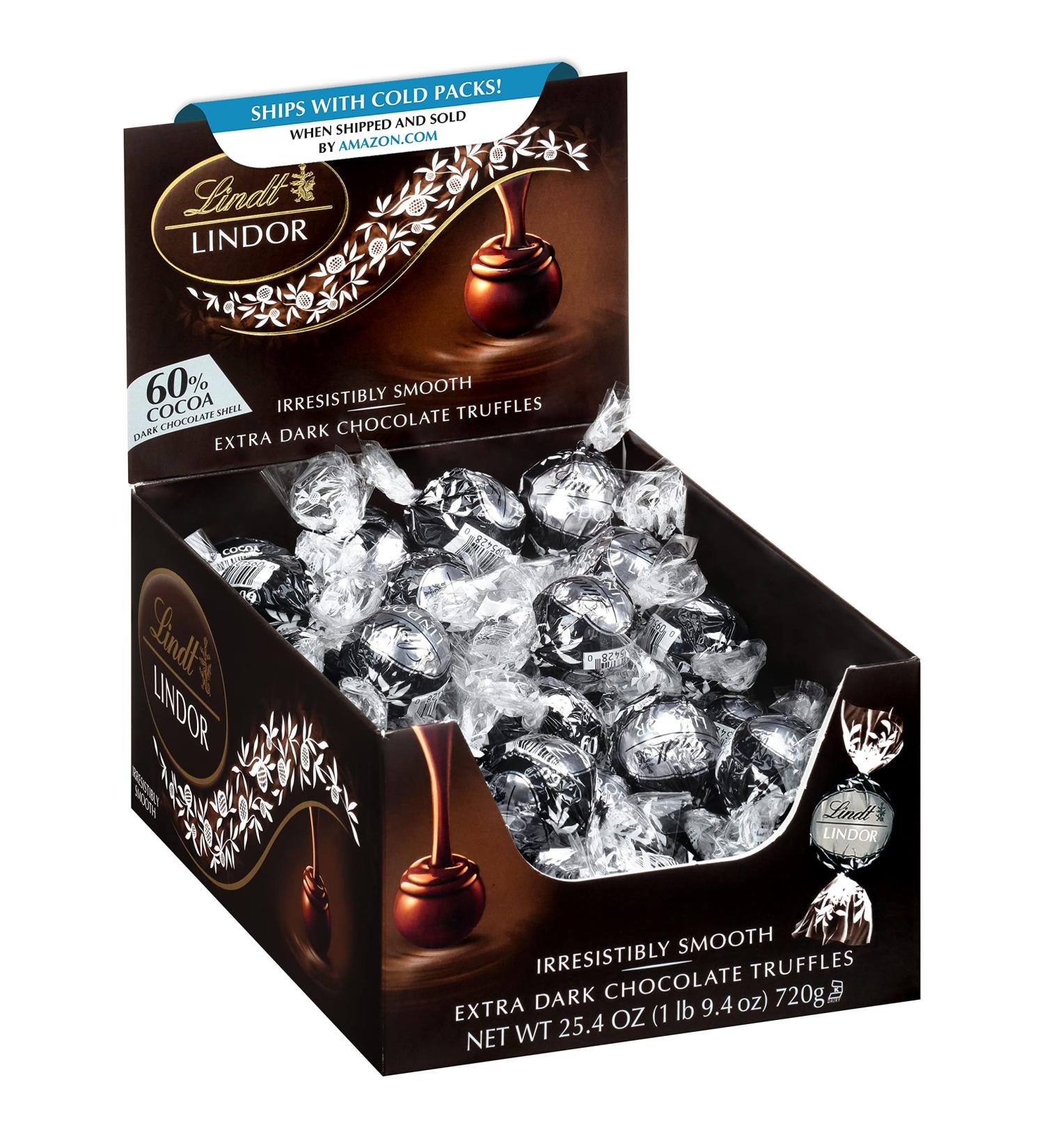 Lindt LINDOR 60% Extra Dark White Chocolate Truffles 25.4 oz. 60 Count - Smooth Melting Center, Perfect for Gifting - 1.6 lb. Pack - Buy Online on GoSupps.com