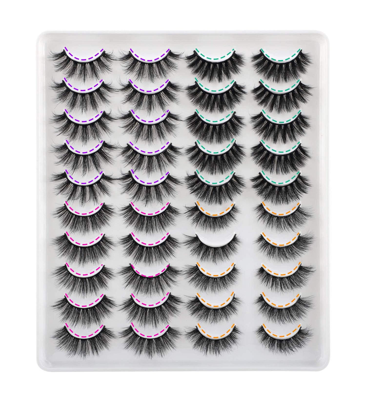 JIMIRE 20 Pairs False Eyelashes - 4 Styles Fluffy 3D Faux Mink Lashes Pack (12MM-16MM) - Best Value Bundle - Buy Online on GoSupps.com