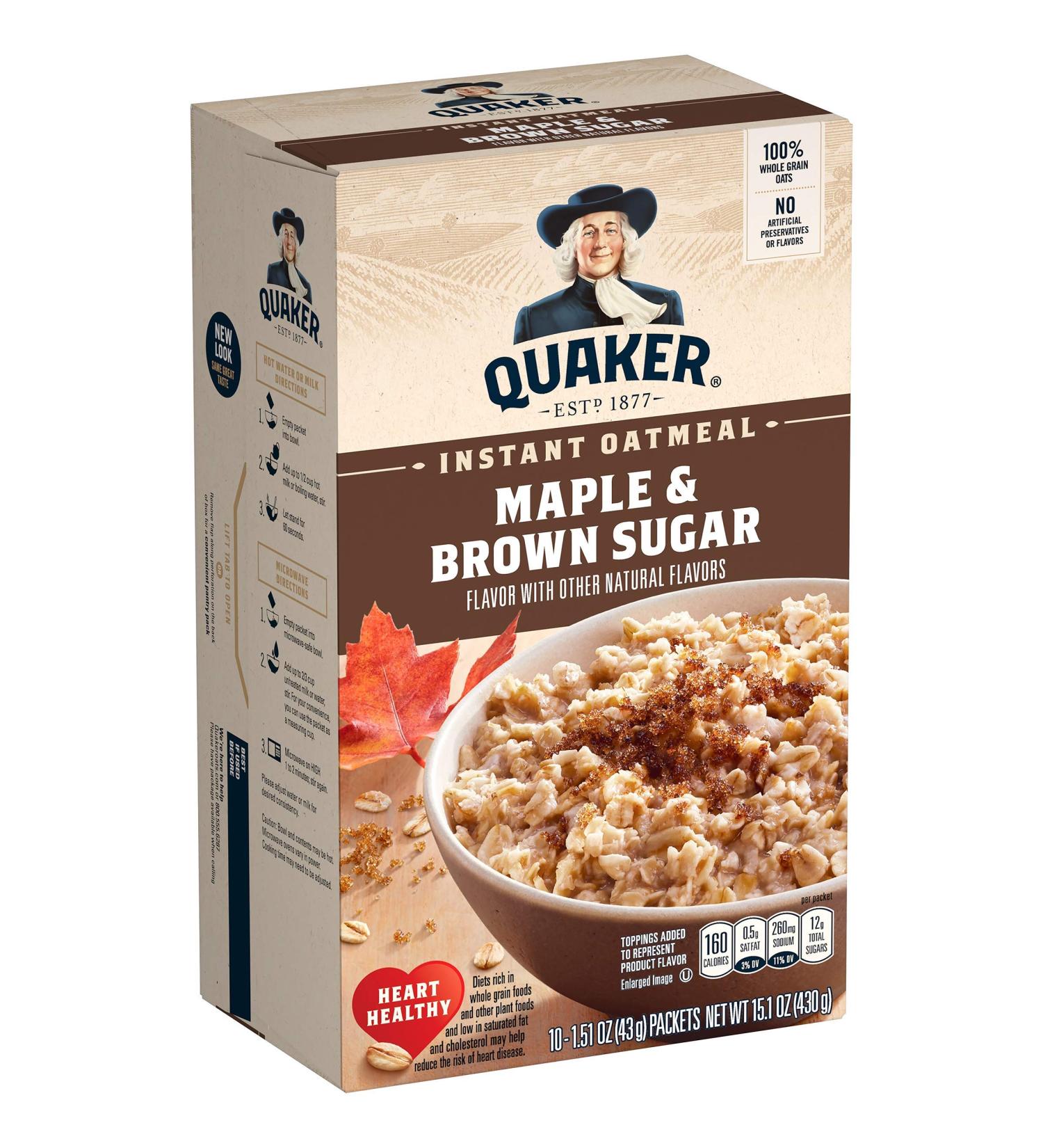 Instant Oatmeal Maple Sugar 10 Pk - Buy Online on GoSupps.com