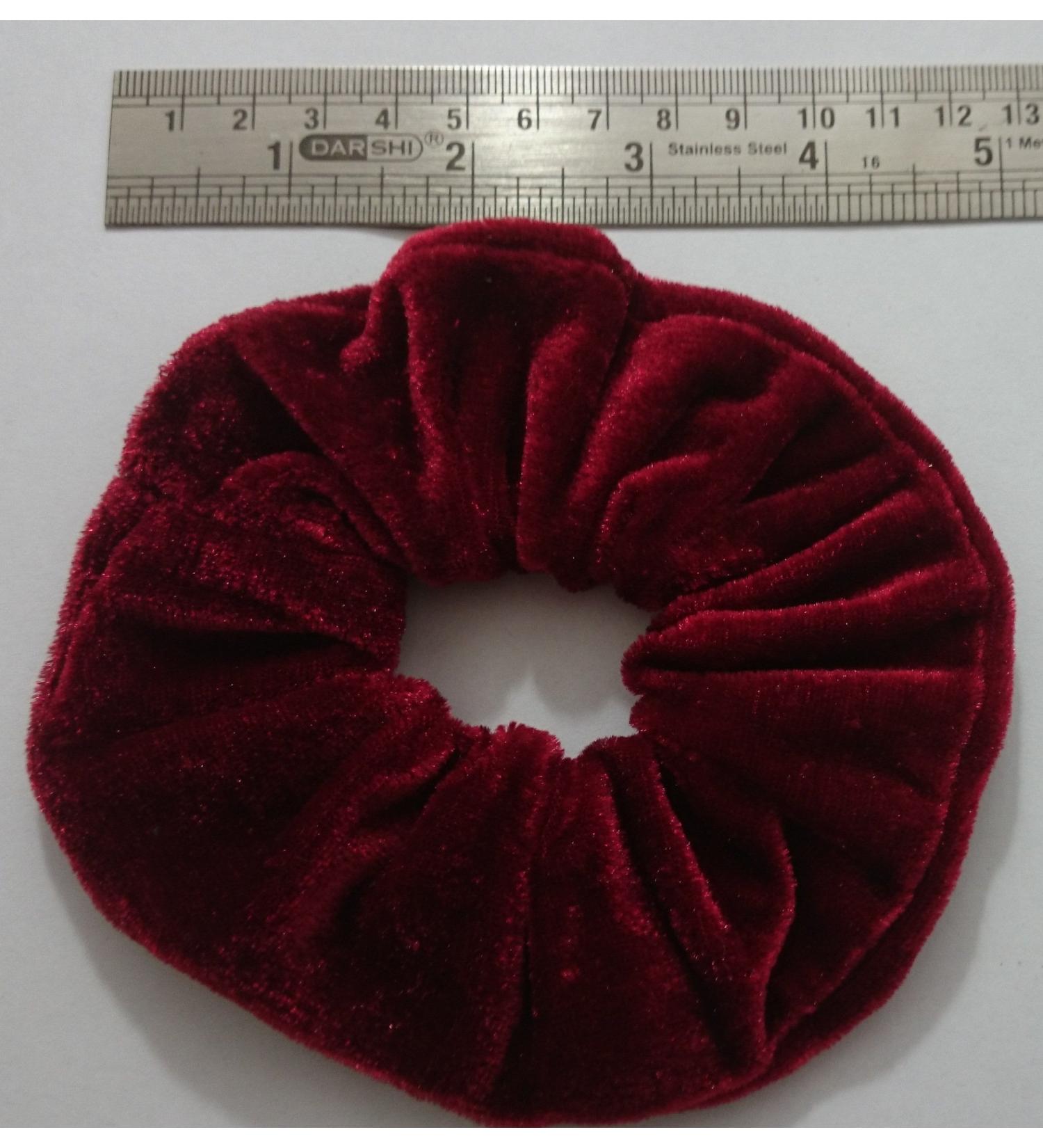 Aadya Pair of Large 12cm Velvet Hair Scrunchies Hair Band in 26 Different Colour (Marron)