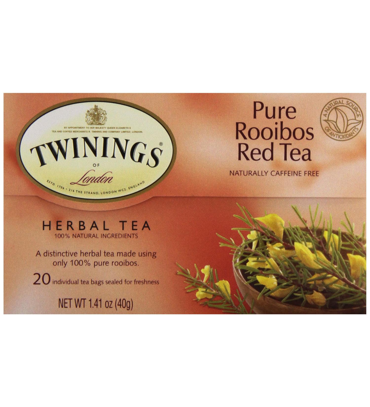 Twinings Red African Rooibos Tea - 20 Count - Premium Herbal Tea - Buy Online on GoSupps.com