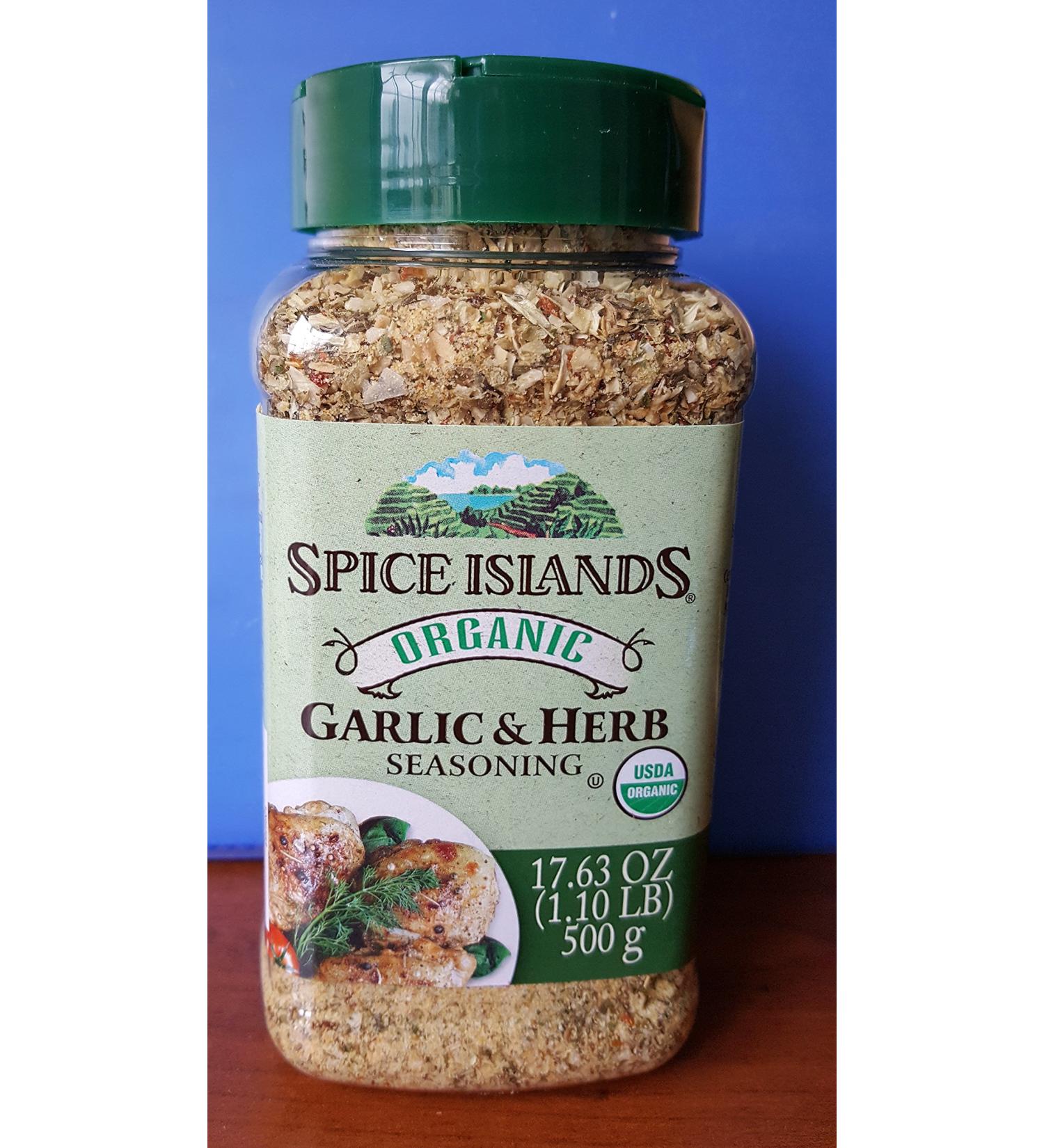 Spice Islands Organic Garlic & Herb Seasoning 17.6oz - Premium Quality Blend - Buy Online on GoSupps.com