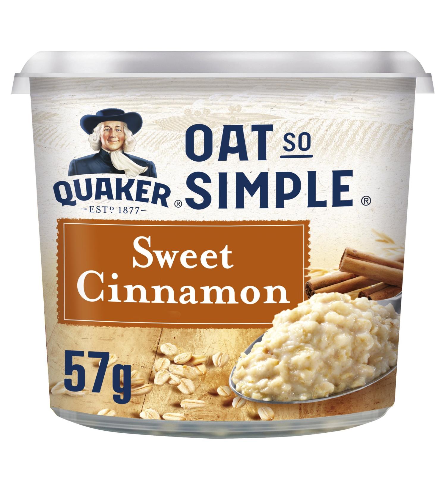 Quaker Oat So Simple Sweet Cinnamon Porridge Pot 57g - Delicious Breakfast On-the-Go - Buy Online on GoSupps.com