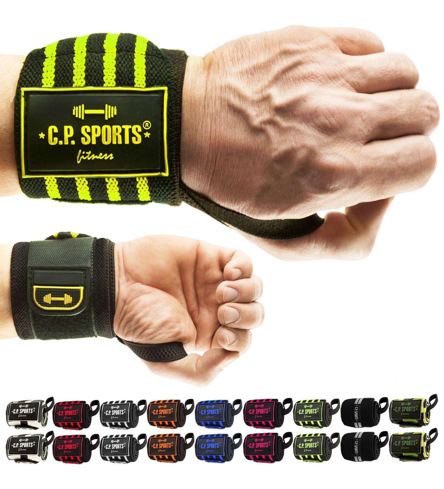 C.P.Sports Strongman Wrist Bandages for Bodybuilding | Velcro Fastener & Thumb Tensioning | Support & Stability | 8 Colors Available | 50cm - Buy Online on GoSupps.com