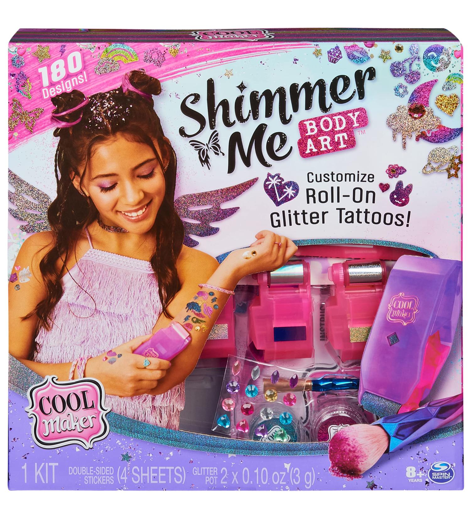 Shimmer Me Body Art Kit: Cool Maker with 4 Metallic Foils and 180 Designs - Temporary Tattoo Kids Toys, Ages 8 - Buy Online on GoSupps.com