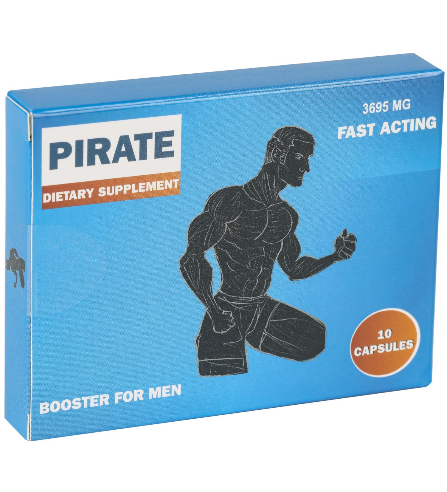 Pirate Fast-Acting Performance Enhancer for Men Optimized Herbal Energy & Stamina Formula with Horny Goat Weed Maca Tongkat Ali Muira Puama L-Arginine & Vitamin B6 Endurance & Vitality Support - Buy Online on GoSupps.com