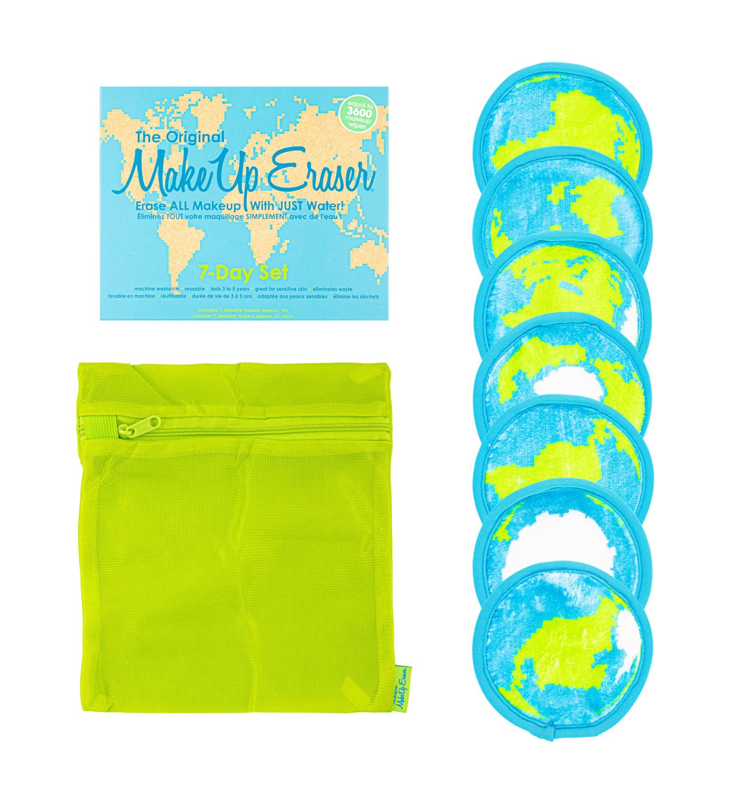 Buy Makeup Eraser Original 7-Day Set | Removes All Makeup with Water - Eco-Friendly Globe Green Blue - Perfect for Earth Day - Buy Online on GoSupps.com