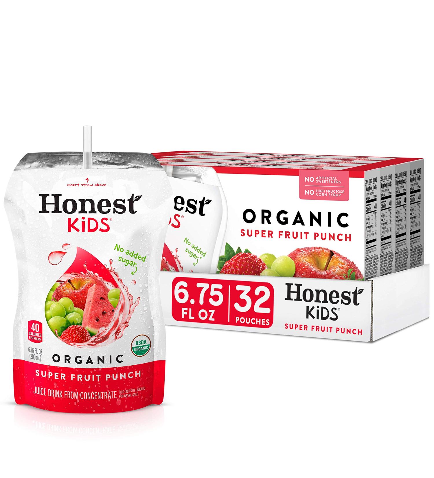 Honest Kids Super Fruit Punch Organic Juice Drink 6.75 Fl Oz 32 Pack - Buy Online on GoSupps.com