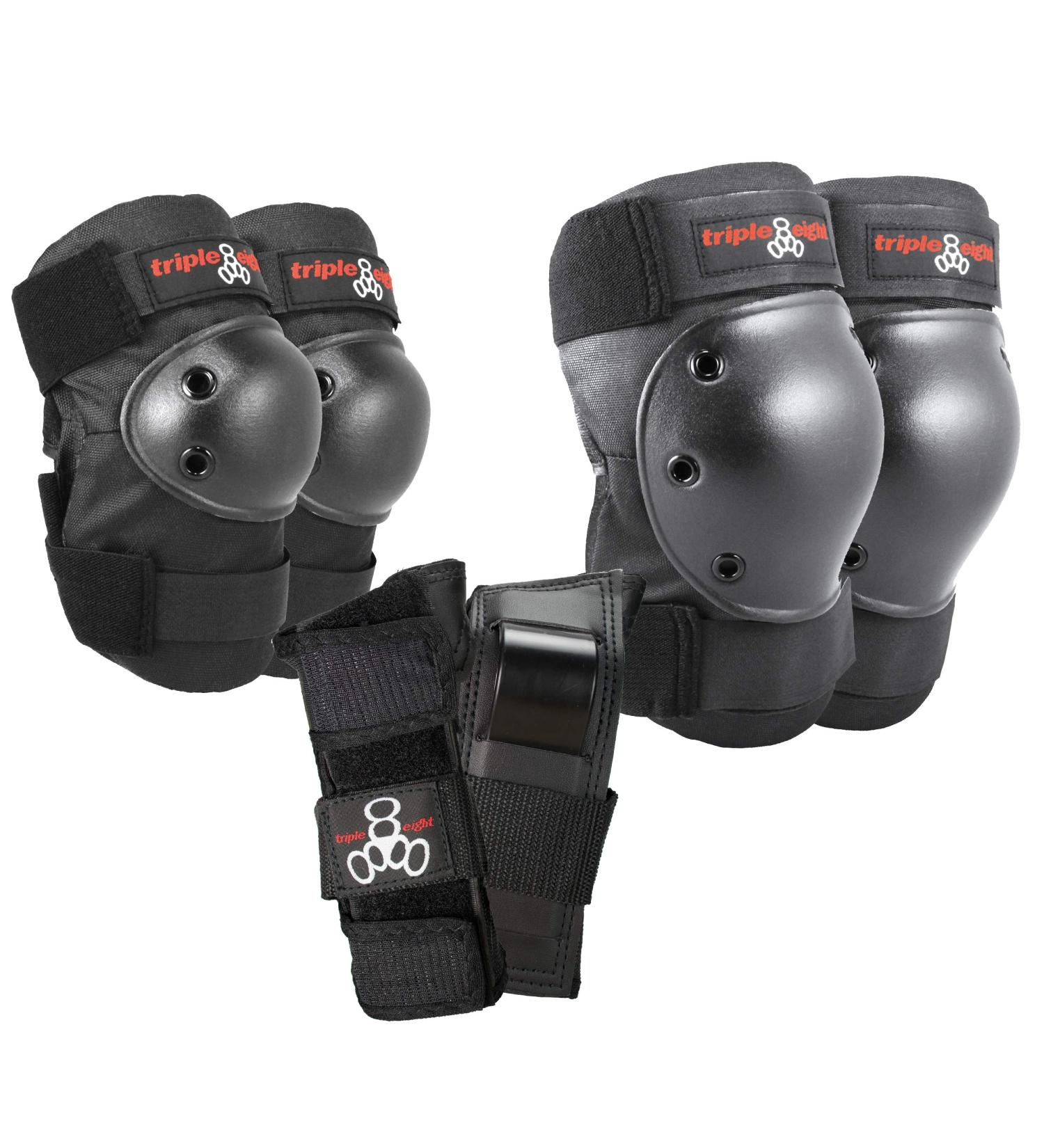 Triple Eight Saver Series Large Pad Set - Black | Kneesavers, Elbowsavers, Wristsavers - Buy Online on GoSupps.com
