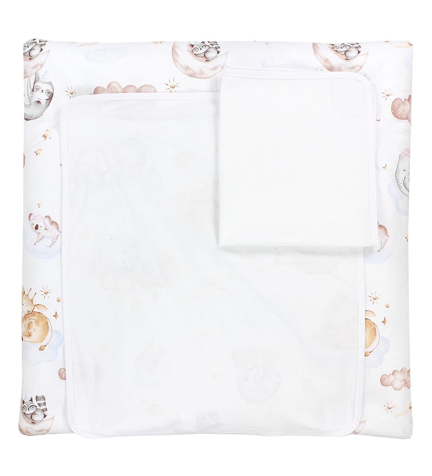 TupTam Baby Changing Mat with 2 Terry Cloth Covers - Animals on Clouds Design 76 x 76 cm - International Shipping Available - Buy Online on GoSupps.com