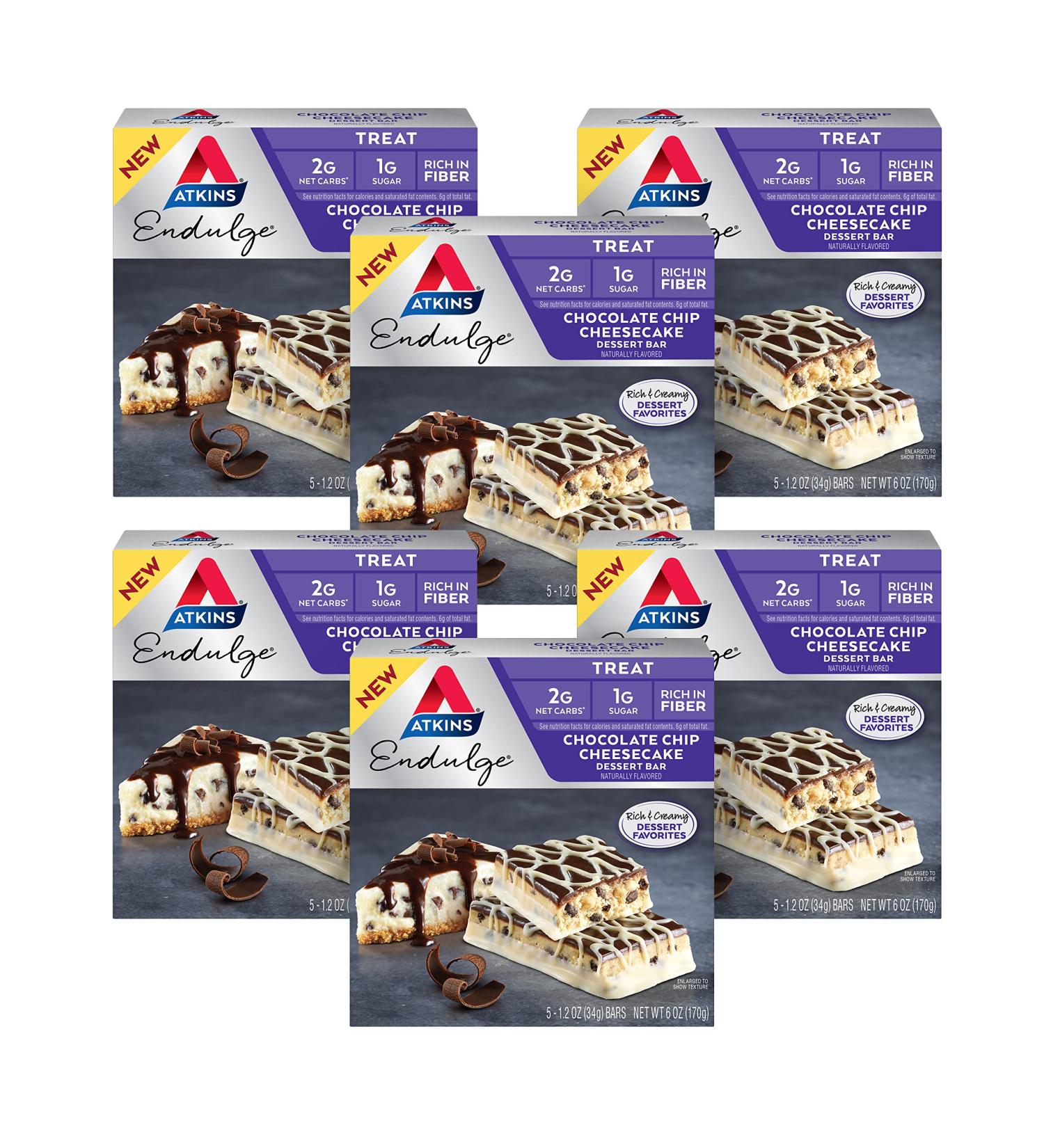 Atkins Endulge Chocolate Chip Cheesecake Dessert Bar - Keto-Friendly (30 Bars) - Buy Online on GoSupps.com