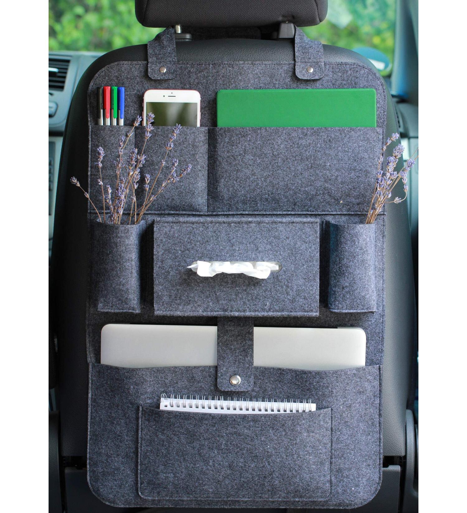 Buy Lucky Sign Car Organizer Backrest Protector - Multi Storage Options for Motorhomes | 62x41 cm Dark Grey - Buy Online on GoSupps.com