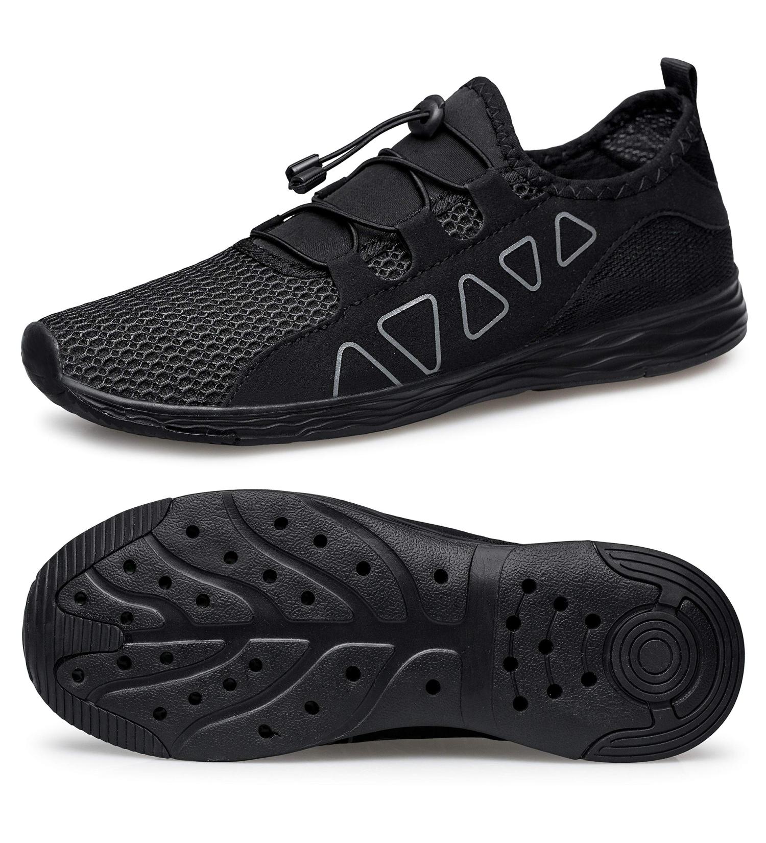 vibdiv Men's Water Shoes - Quick Drying Outdoor Aqua Shoes 11.5 All Black - Buy Online on GoSupps.com