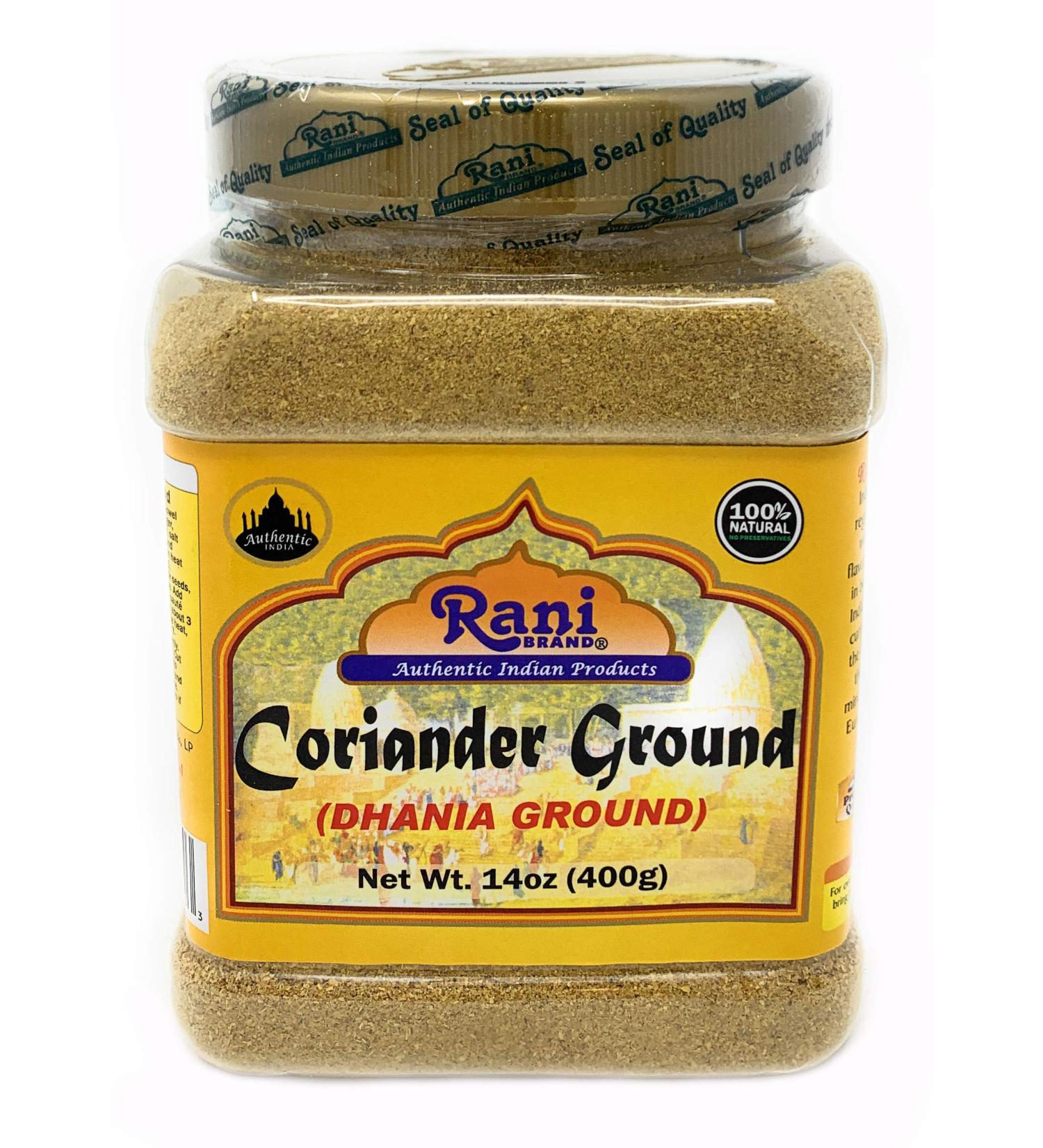 Rani Coriander Ground Powder 14oz (400g) PET Jar - All Natural, Salt-Free, Vegan | Gluten Friendly - Buy Online on GoSupps.com