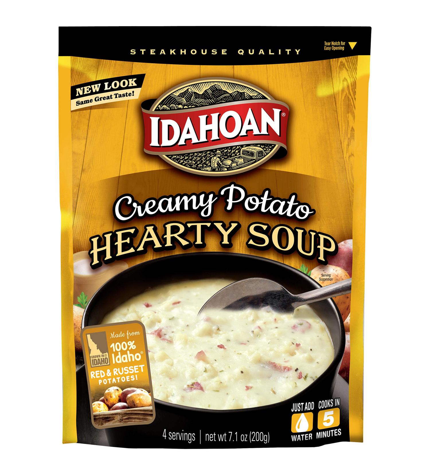 Idahoan Creamy Potato Hearty Soup - Gluten-Free, Real Idaho Potatoes - 7.1 oz Pouch (Pack of 8) - Buy Online on GoSupps.com