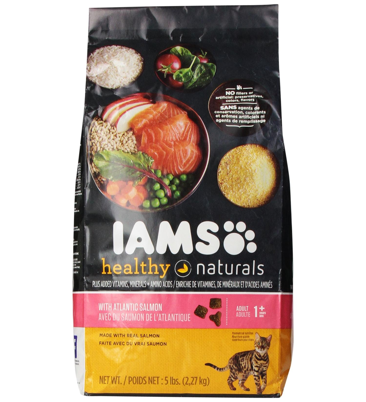 Iams Healthy Naturals Adult with Atlantic Salmon Premium Cat Food 5-Pound - Buy Online on GoSupps.com