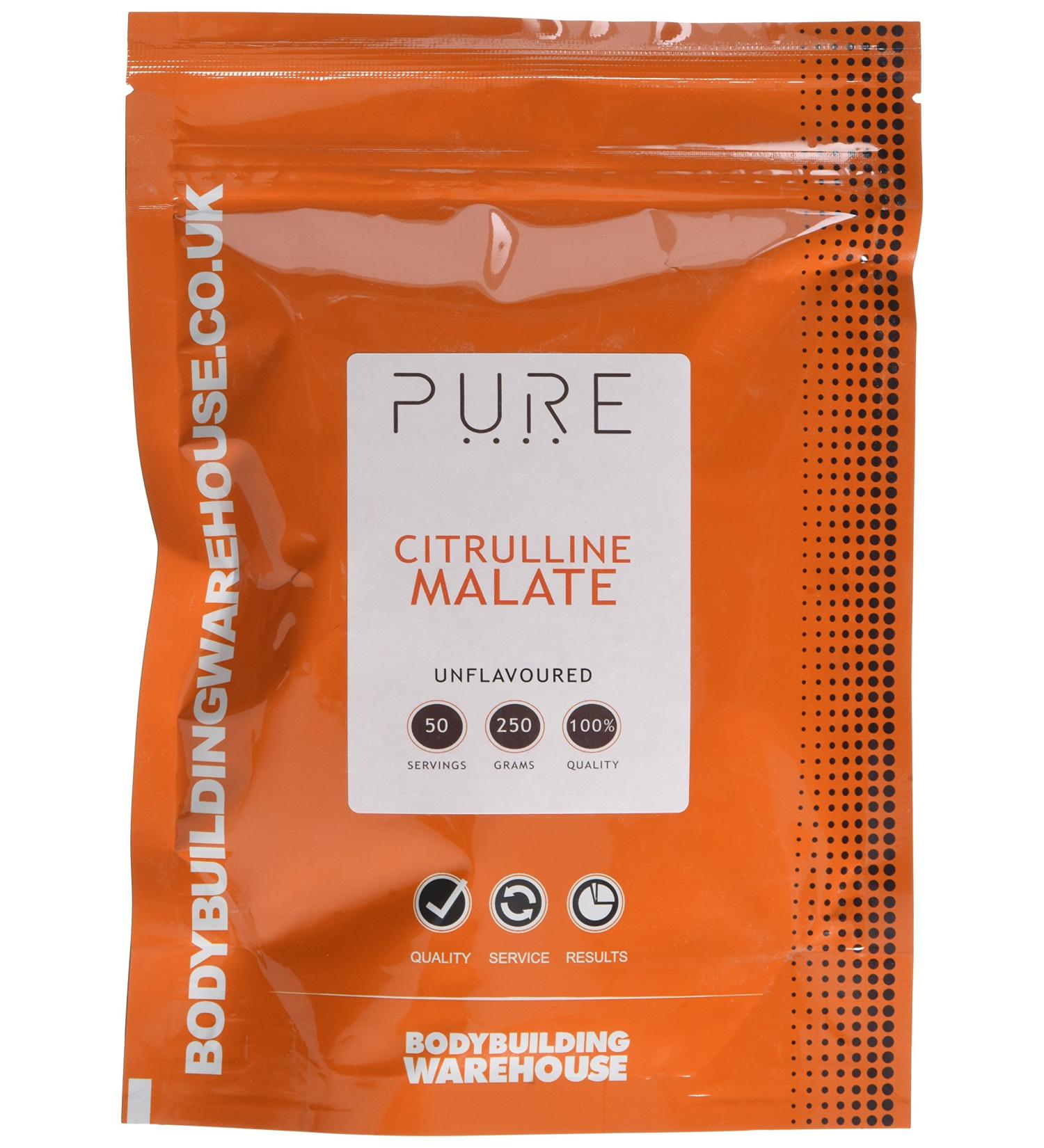 Bodybuilding Warehouse Pure Citrulline Malate Powder 250g - Nitric Oxide Pre-Workout Supplement - Buy Online on GoSupps.com