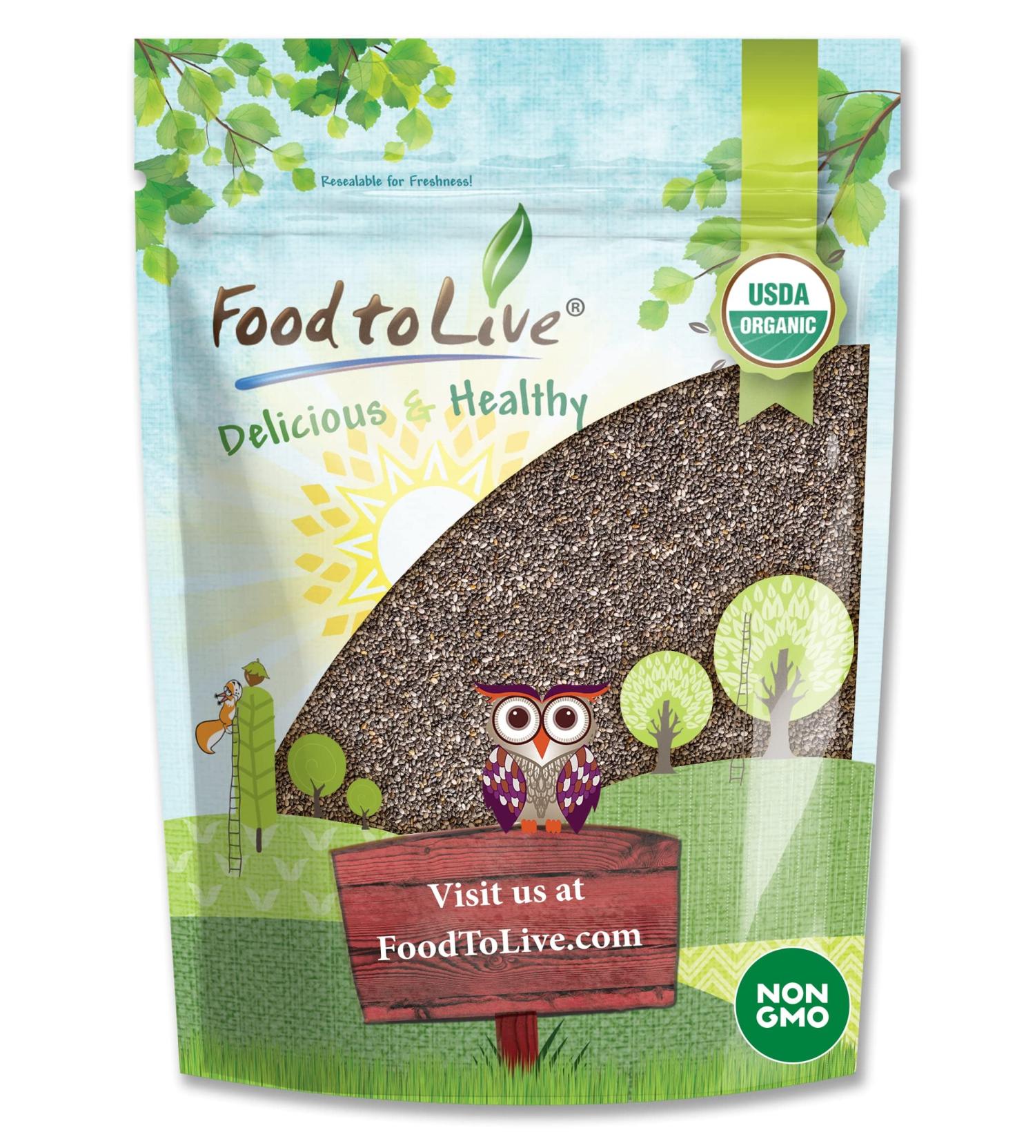 Organic Black Chia Seeds 5 lbs | Non-GMO, Whole & Sproutable | Vegan, Kosher, Keto | Rich in EFAs, Fiber & Protein | Ideal for Chia Pudding & Smoothies | Bulk Pack - Buy Online on GoSupps.com