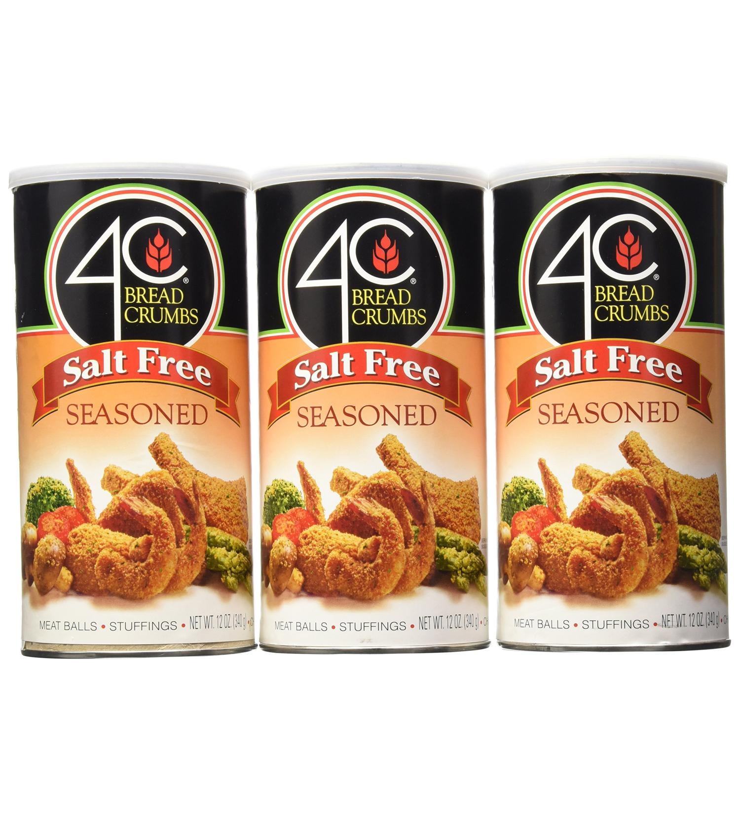 4C Salt Free Seasoned Bread Crumbs - 12 oz - Pack of 3 | Premium Seasoned Crumbs for Cooking & Baking - Buy Online on GoSupps.com