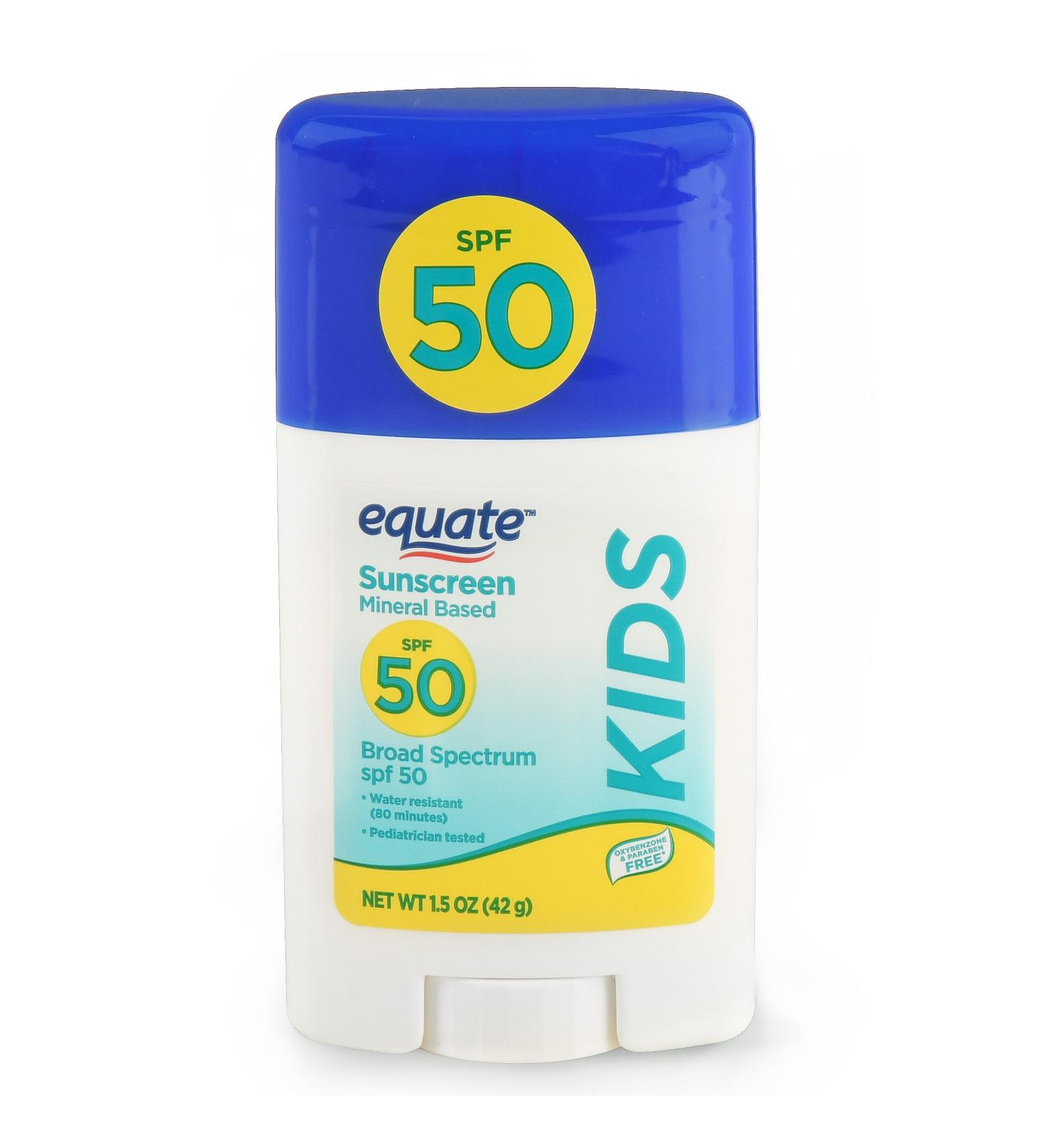 Equate Kids Mineral Based Sunscreen Stick SPF 50 - Broad Spectrum Protection 1.5 Oz - Fast International Shipping - Buy Online on GoSupps.com