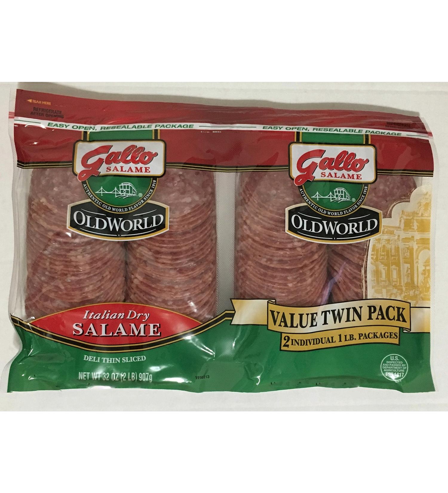 Gallo Italian Dry Salame Salami Deli Thin Sliced 2 lbs (32oz) - Premium Quality - Buy Online on GoSupps.com
