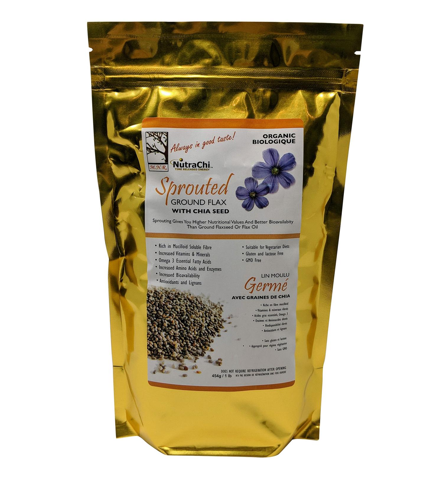 Nutrachi Organic Sprouted Ground Flax With Chia Seed (454 Grams)
