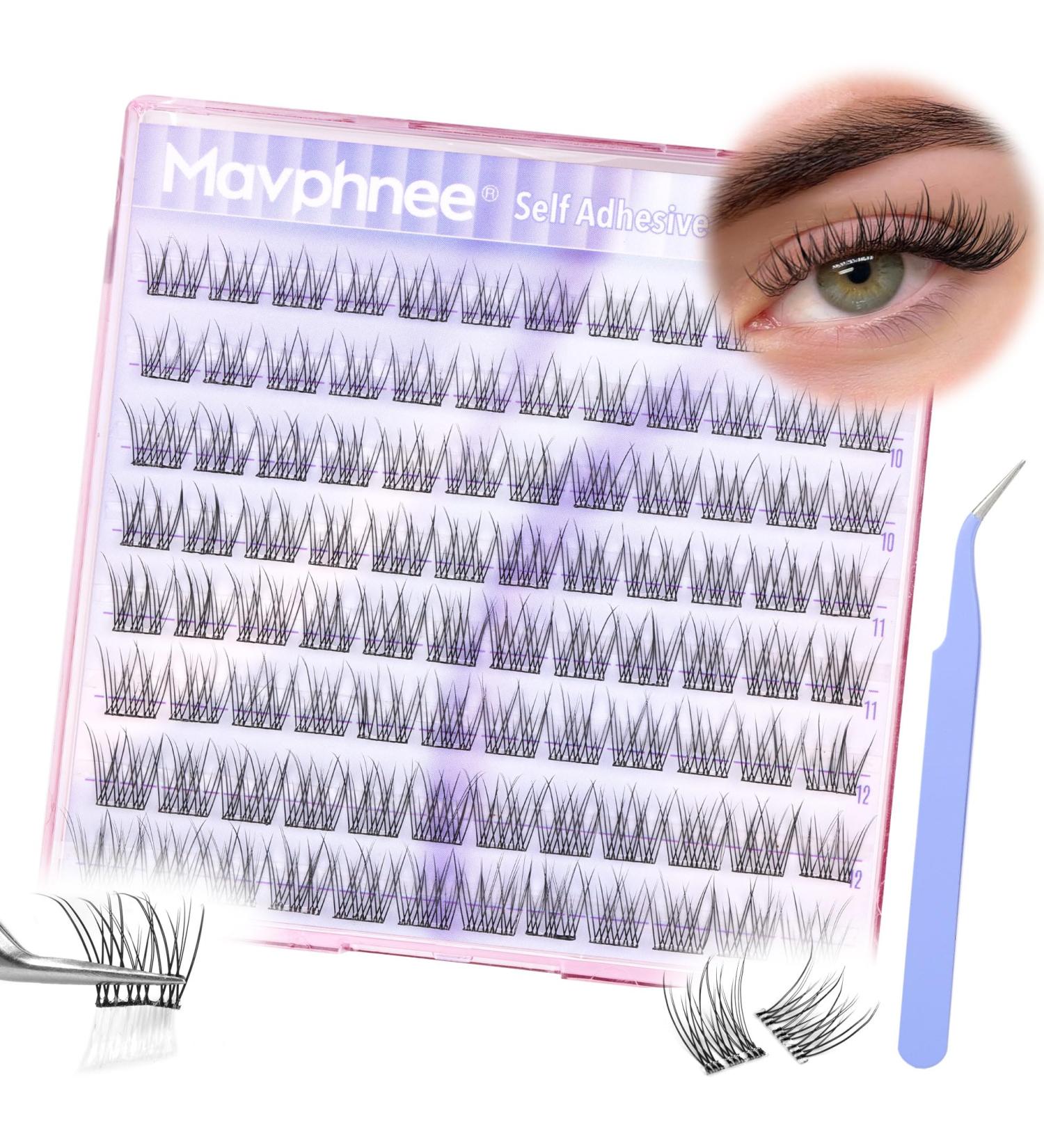 Self Adhesive Eyelash Clusters | Natural Glue-Free Lash Extensions - C Curl Wispy 9-12MM | Easy Lash Kit - Buy Online on GoSupps.com