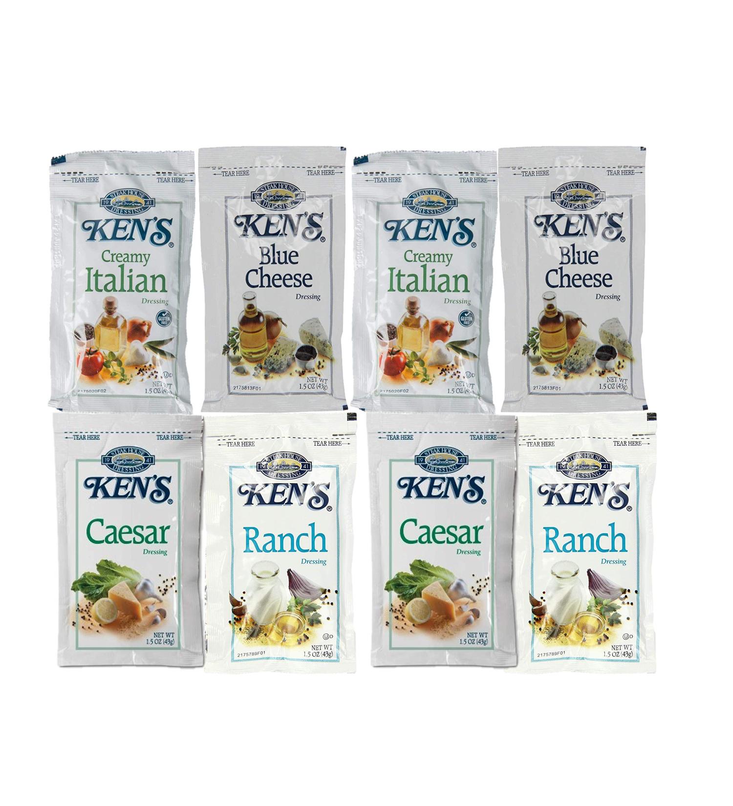 Ken's Salad Dressing Variety Pack - Caesar, Creamy Italian, Blue Cheese, Ranch - 5 of Each - Buy Online on GoSupps.com