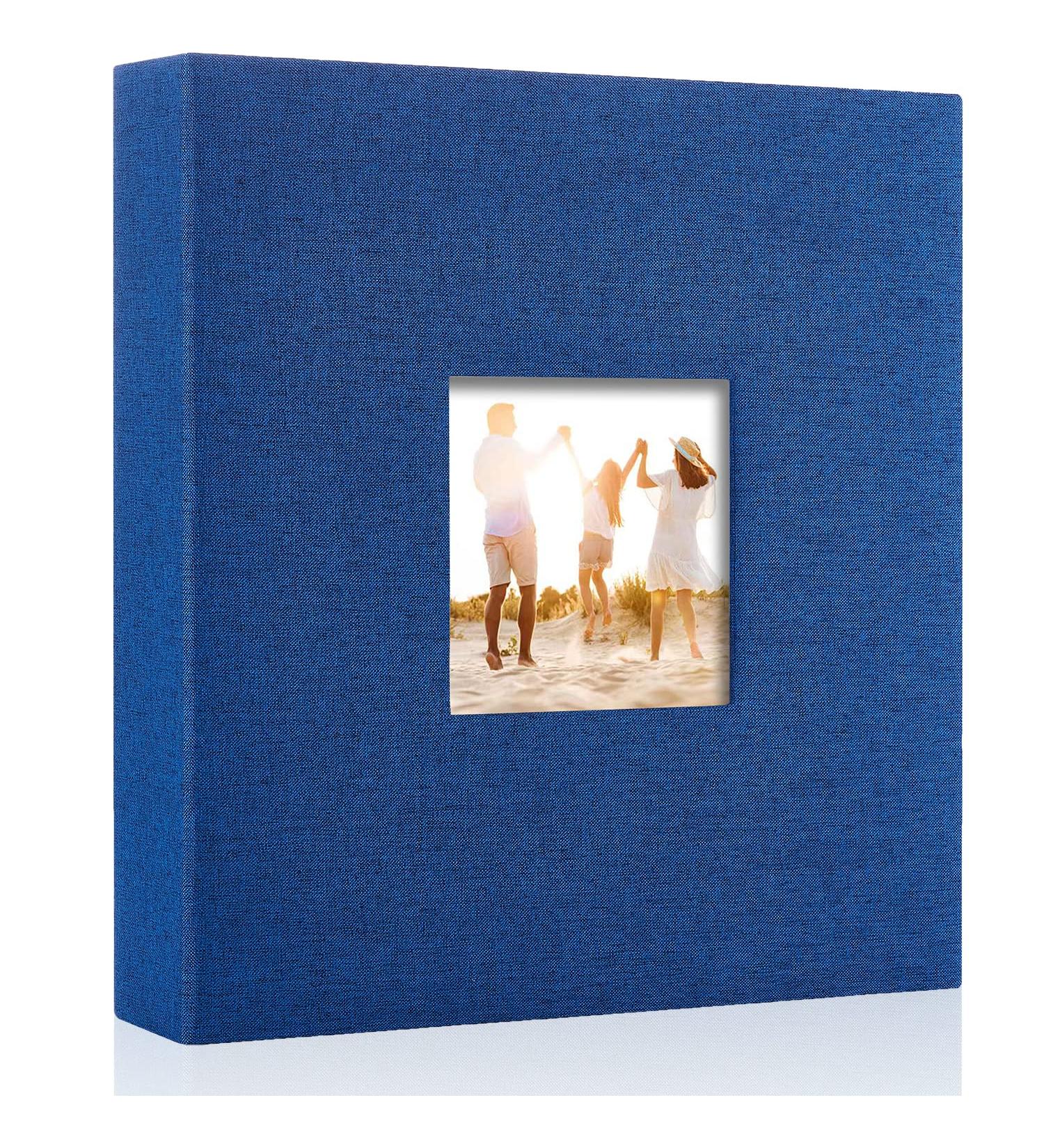 Miaikoe Photo Album 8x10 Clear Pages Pockets Linen Cover with Front Window Slide in Photo Album Holds 50 Vertical 8x10 Photos Picture Book for Anniversary Baby Family (Blue) 50 Pockets/1PK Blue - Buy Online on GoSupps.com