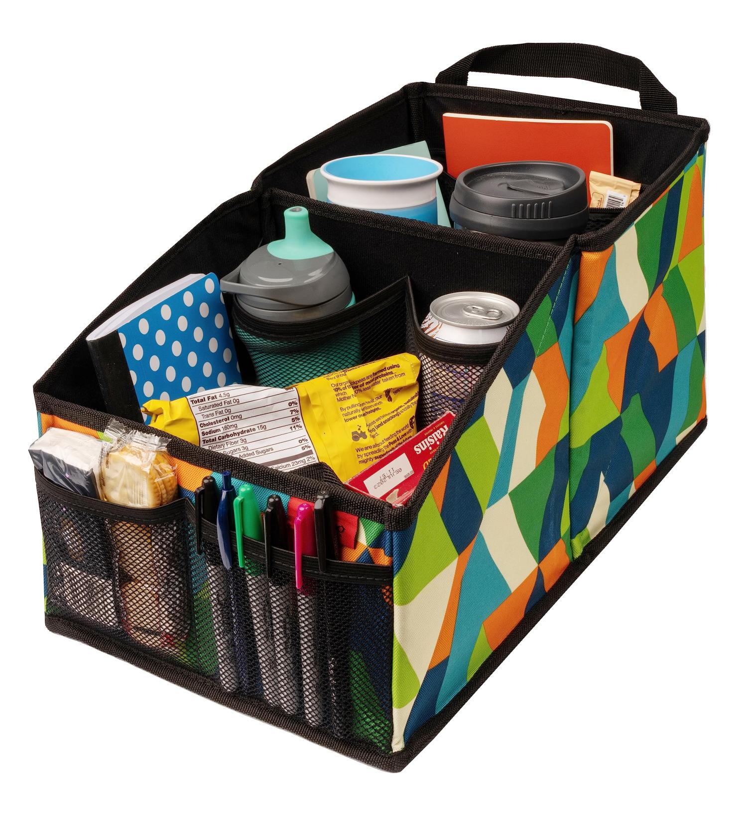 Lusso Gear Car Seat Organizer - 9 Storage Compartments for Adults & Kids (Geometric) - Buy Online on GoSupps.com