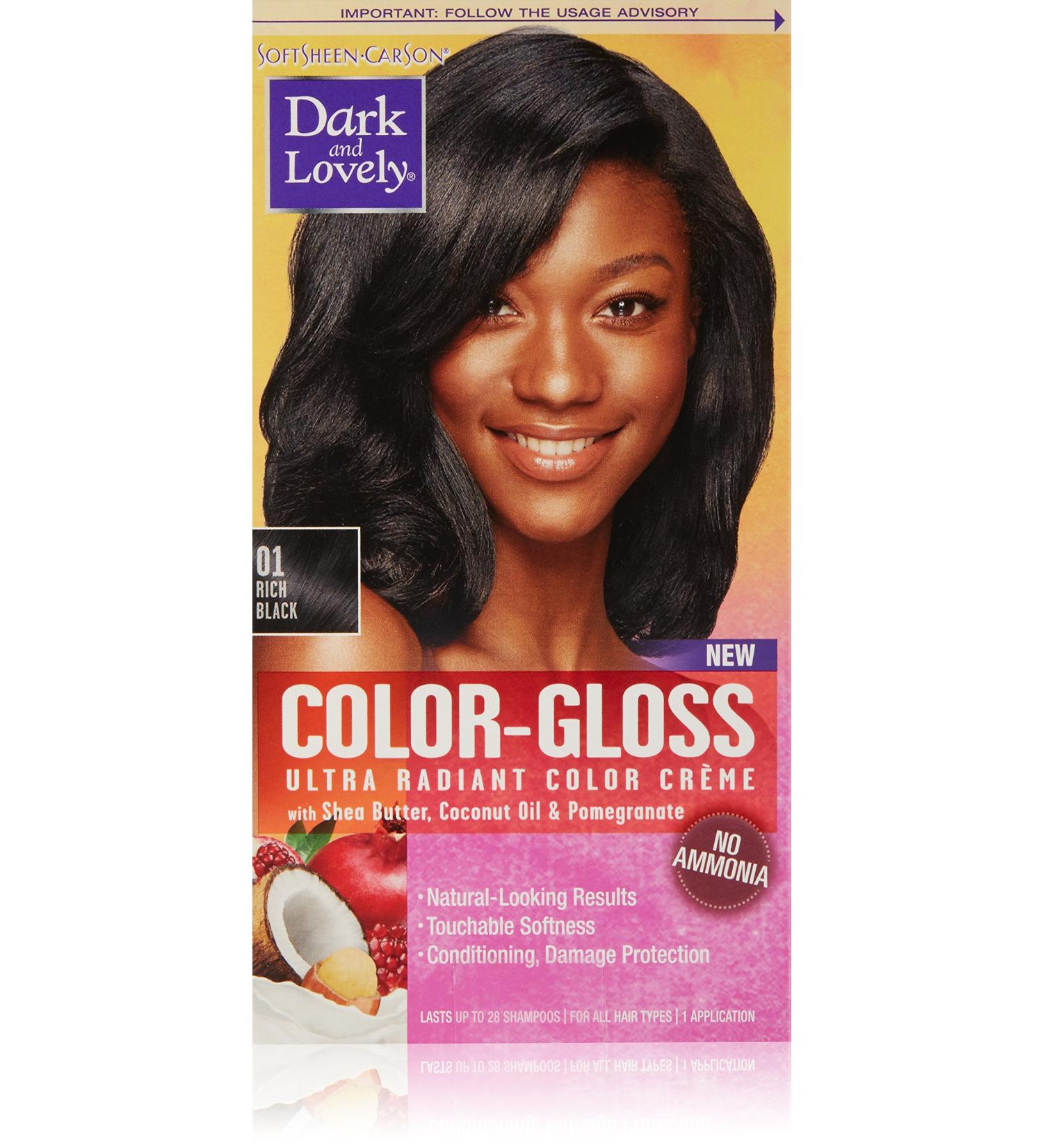 SoftSheen-Carson Dark and Lovely Color-Gloss Ultra Radiant Cr me - Rich Black | 1 Count | Premium Hair Color for Vibrant Shine - Buy Online on GoSupps.com