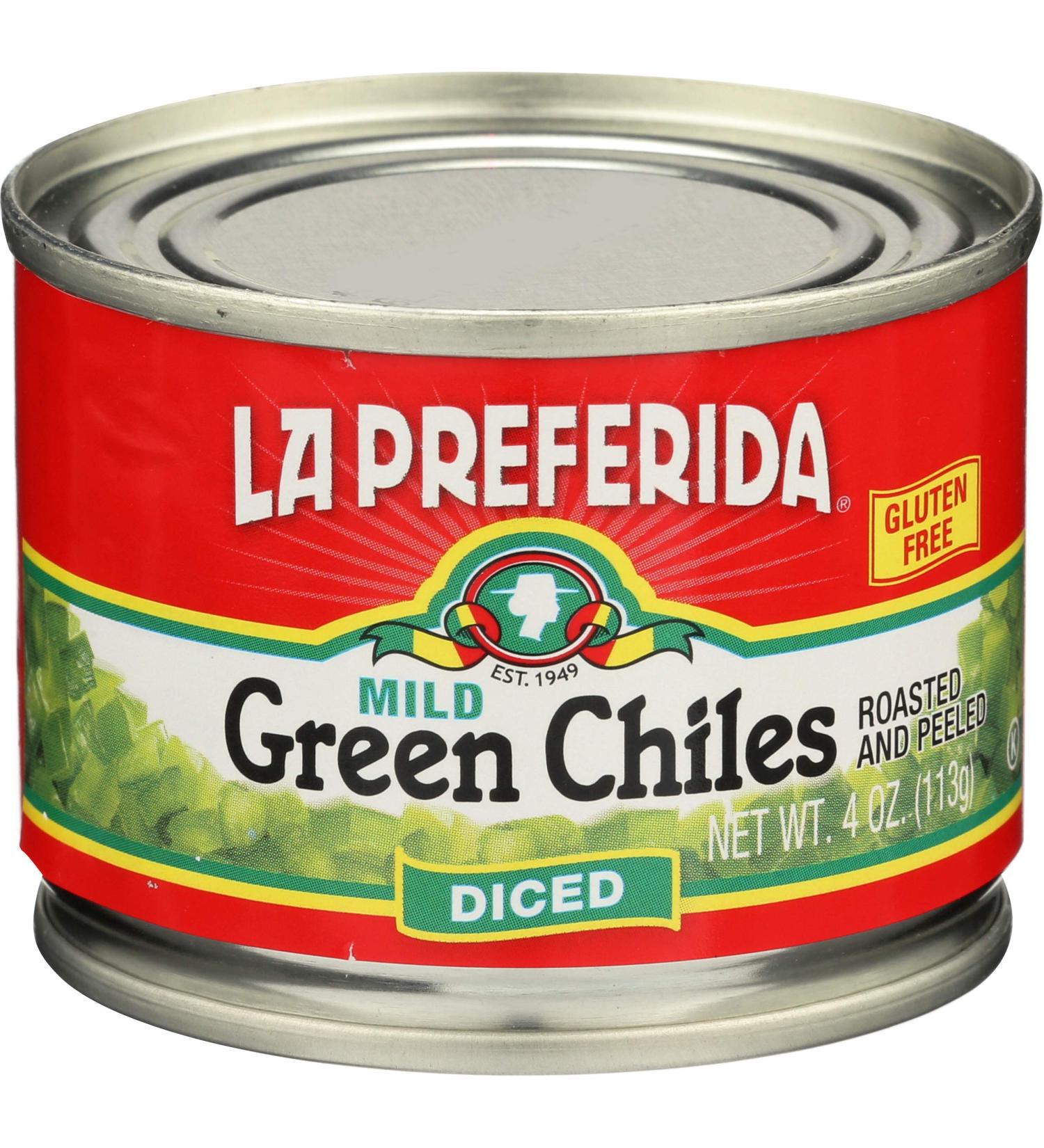 La Preferida Mild Green Chilies Diced 4oz - Authentic Flavor & Convenient Size - Buy Online on GoSupps.com