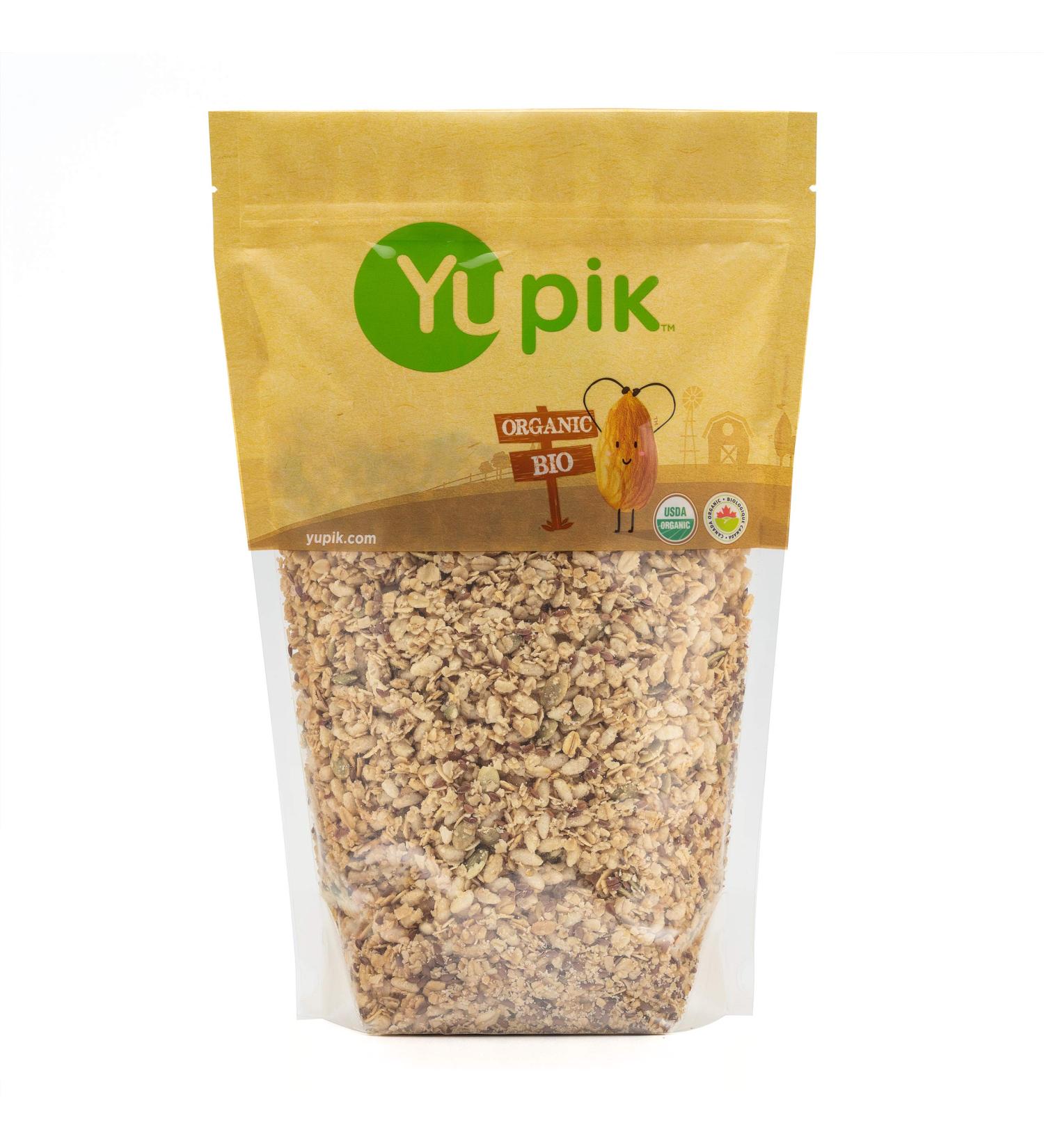 Yupik Organic Pumpkin Flax Granola Cereal with Oats Flax & Pumpkin Seeds Non-GMO Vegan Gluten-Free 1 Kg - Buy Online on GoSupps.com