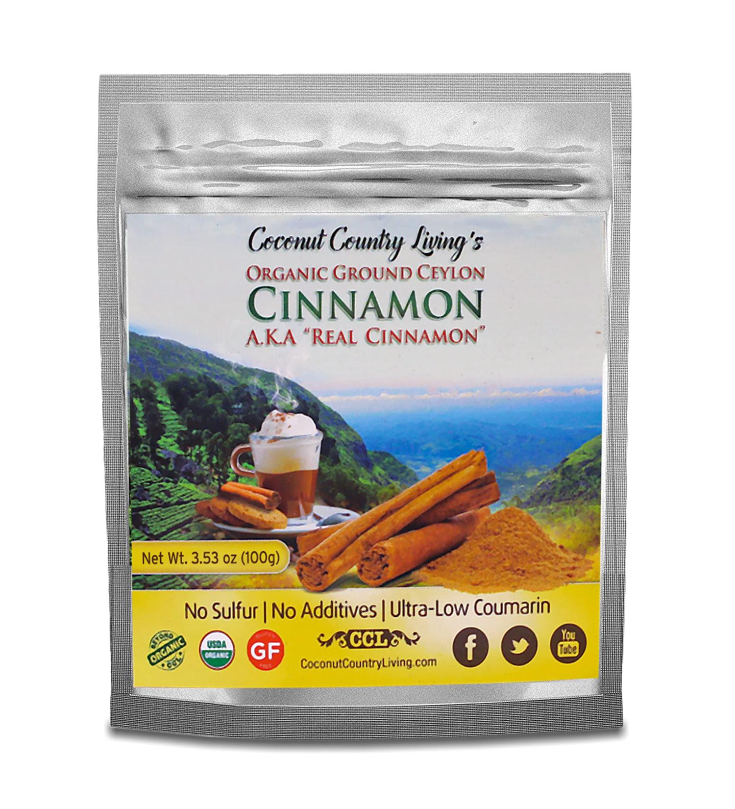 Organic Ceylon Cinnamon Powder 1 lb - Premium Grade True Raw Ground Sri Lanka Spice for Health - Mild Naturally Sweet Flavor - w/eBook - 1 Pound - Buy Online on GoSupps.com