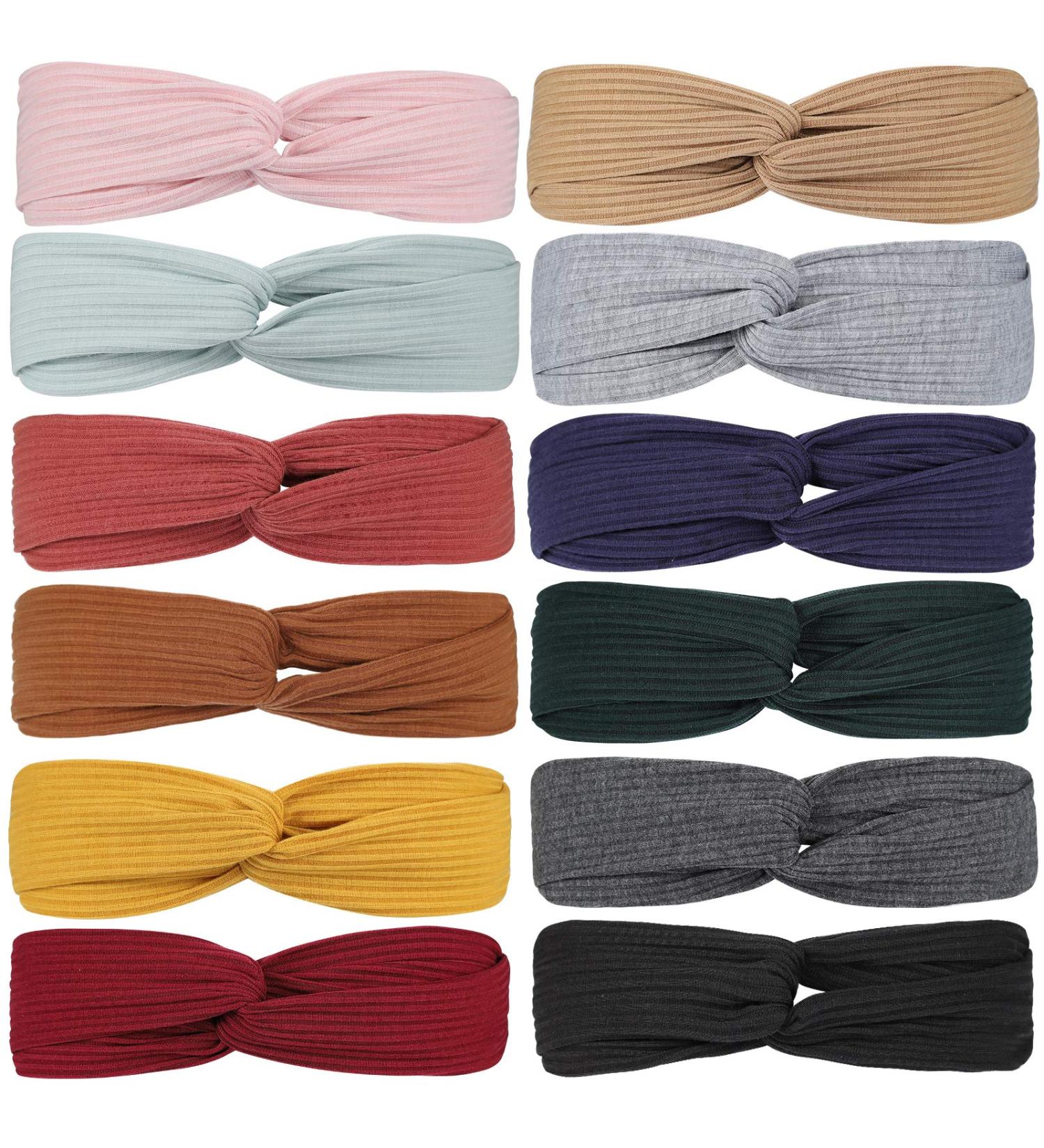 Meartchy Boho Headbands for Women - 12 Pcs Beach Bandeau Headbands | Floral Vintage Twisted Hair Accessories - Buy Online on GoSupps.com