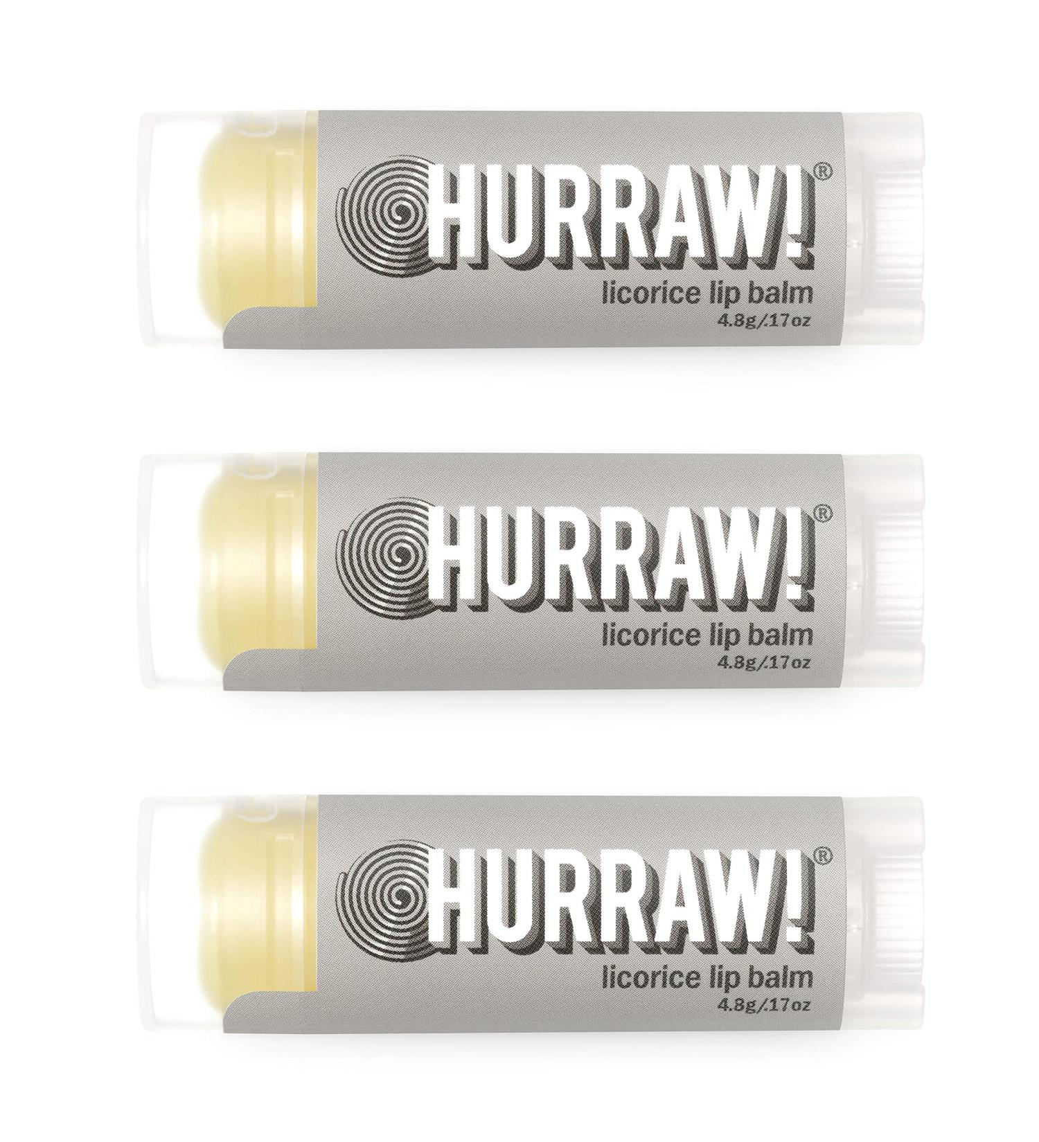Organic Licorice Lip Balm 3 Pack by Hurraw! - Vegan, Cruelty-Free & Gluten-Free - Made in USA - Buy Online on GoSupps.com