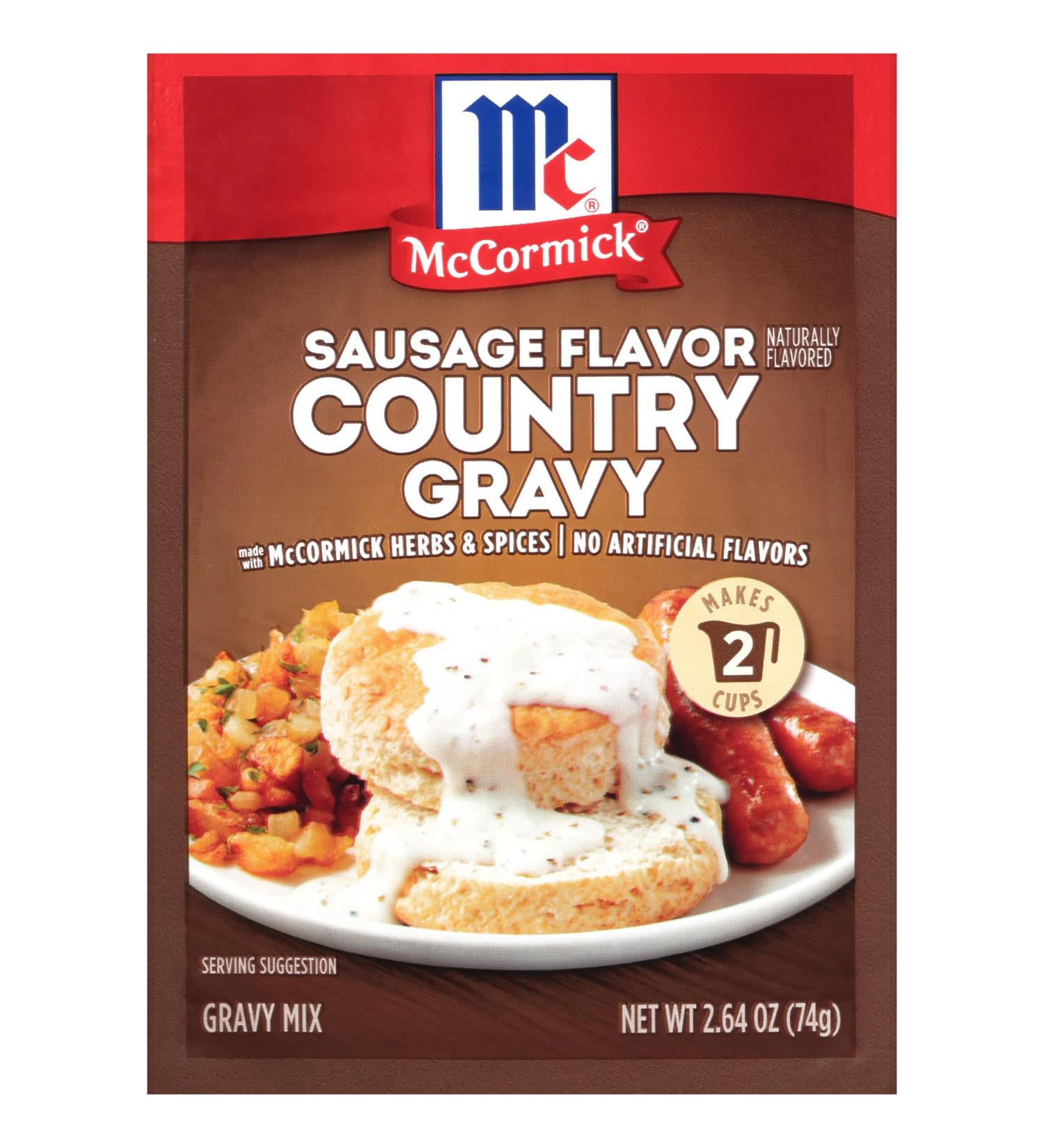McCormick Sausage Flavor Country Gravy Mix 2.64 oz - Delicious Homestyle Gravy Blend - Buy Online on GoSupps.com