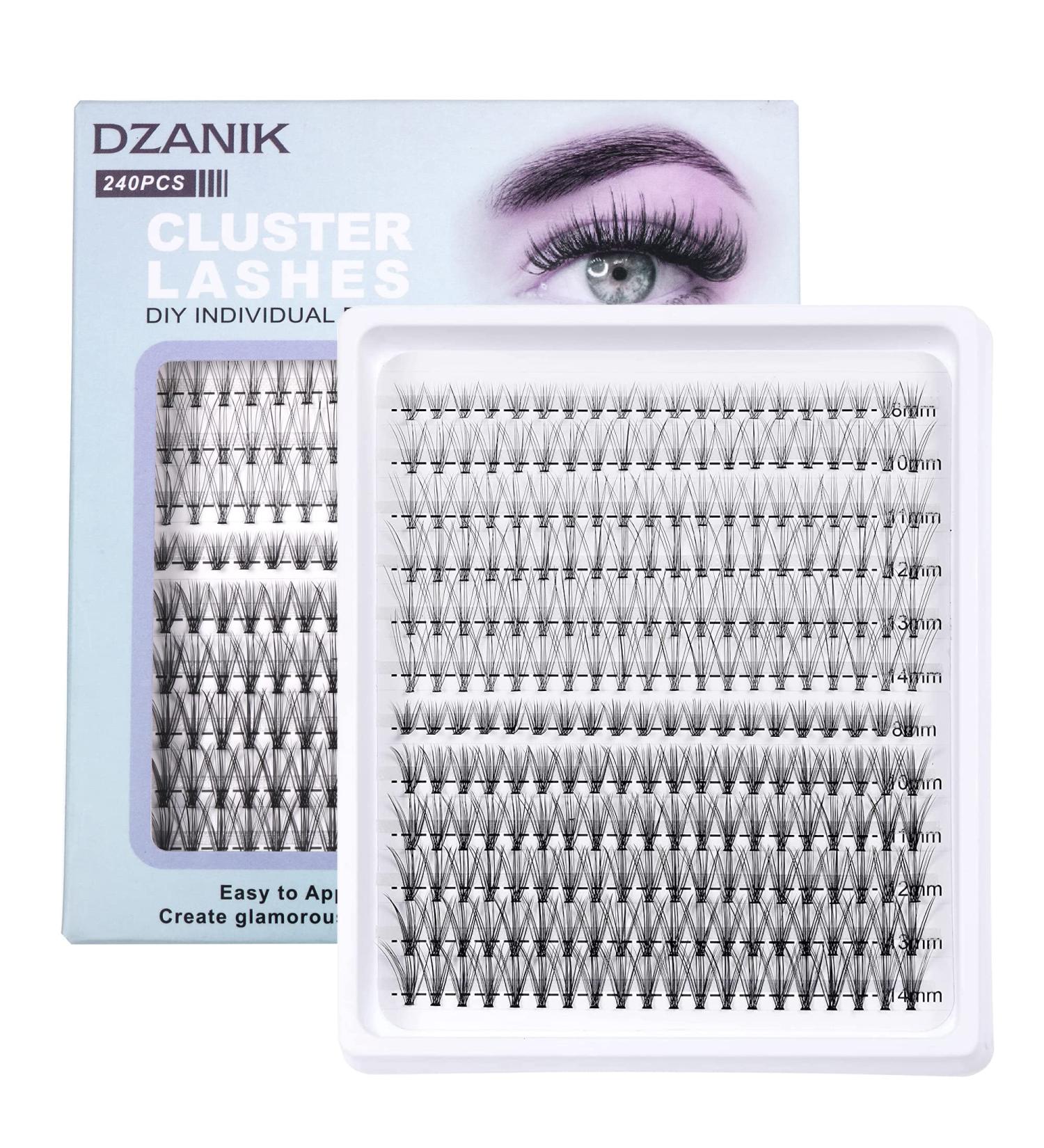 DZANIK Individual Lashes 240pcs D Curl 8-14mm Mixed 10D/20D Natural Look DIY Eyelash Extensions - Buy Online on GoSupps.com