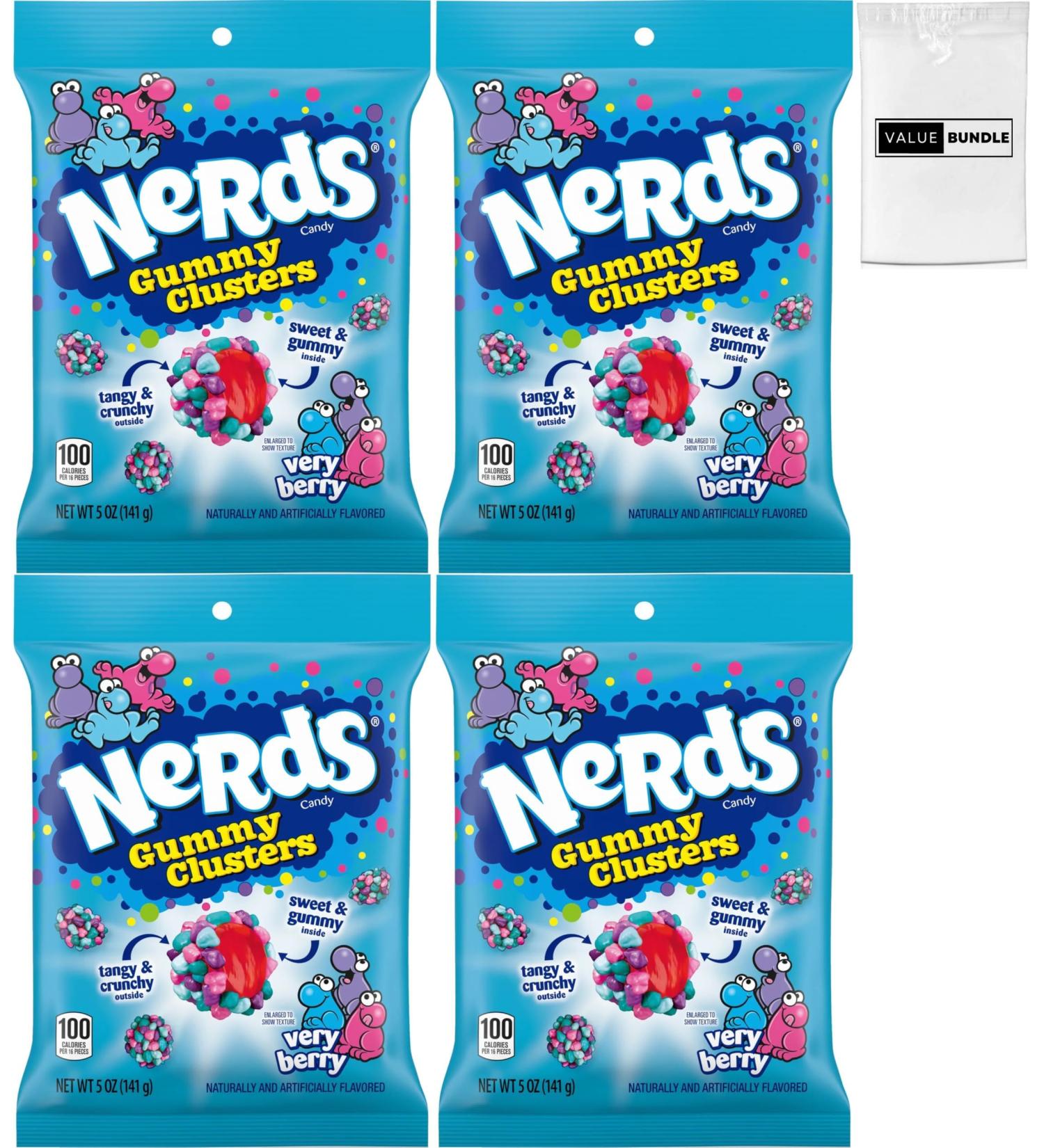Value Bundle: Nerds Gummy Clusters Verry Berry Candy Bag - Candy Bulk - Snacks - Bonbon - Gummy Candy - Gummies - Candies - Custom Value Bundle Branded Package of 4 Bags - Buy Online on GoSupps.com