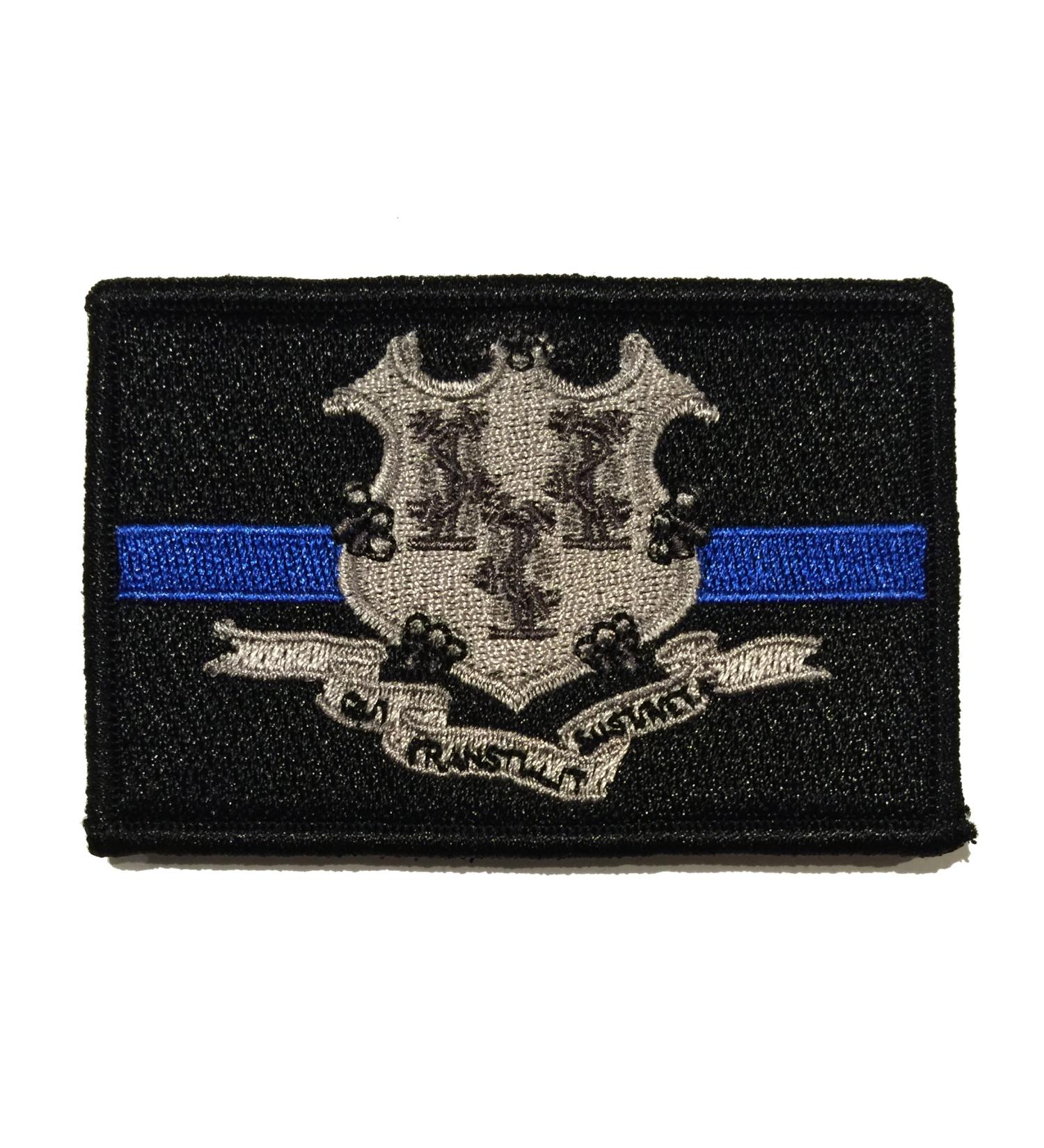 Subdued Thin Blue Line Connecticut State Flag Patch