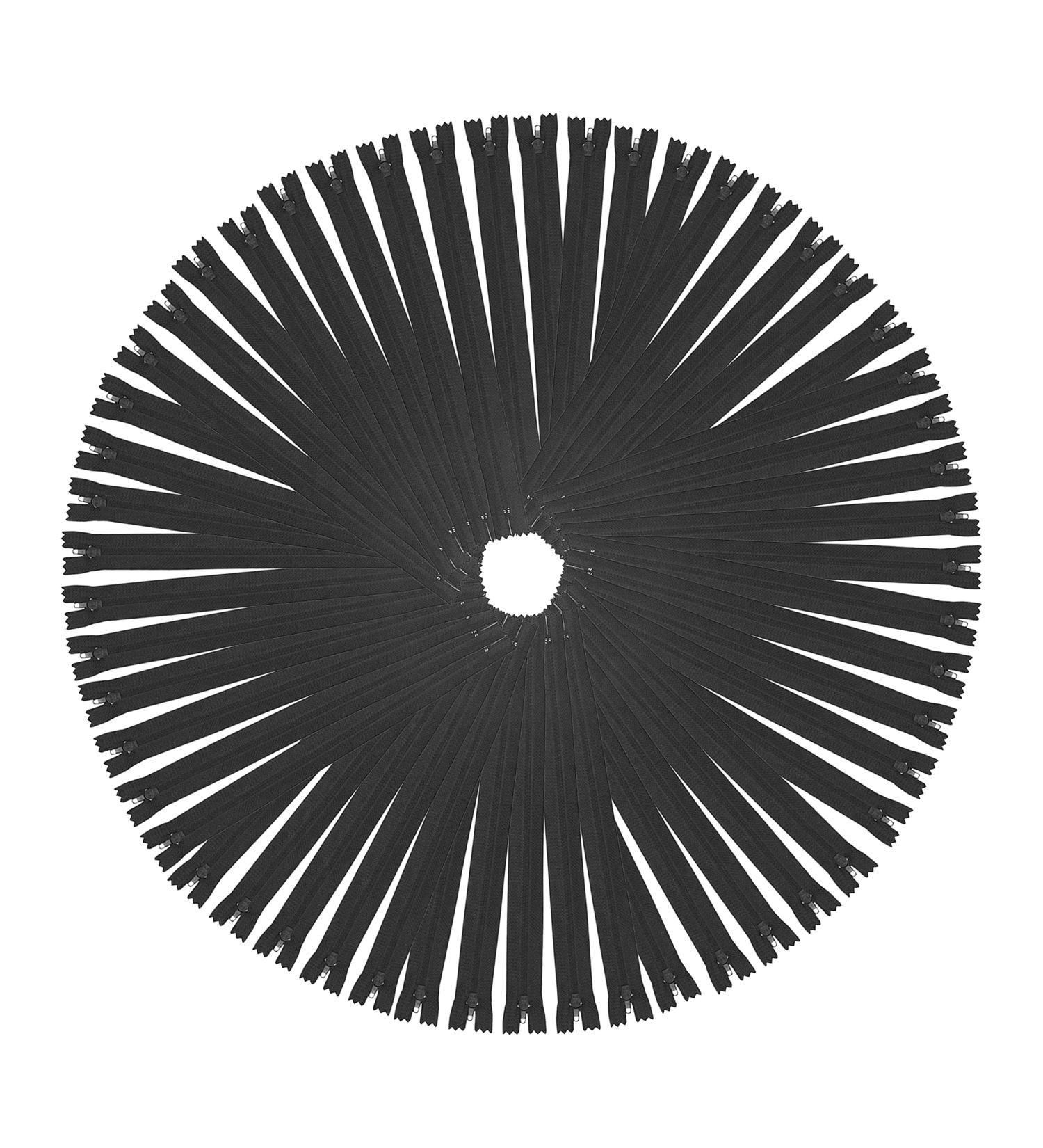 Mandala Crafts Nylon Zippers for Sewing - 14 Inches Black Zipper Bulk Supplies - Buy Online on GoSupps.com