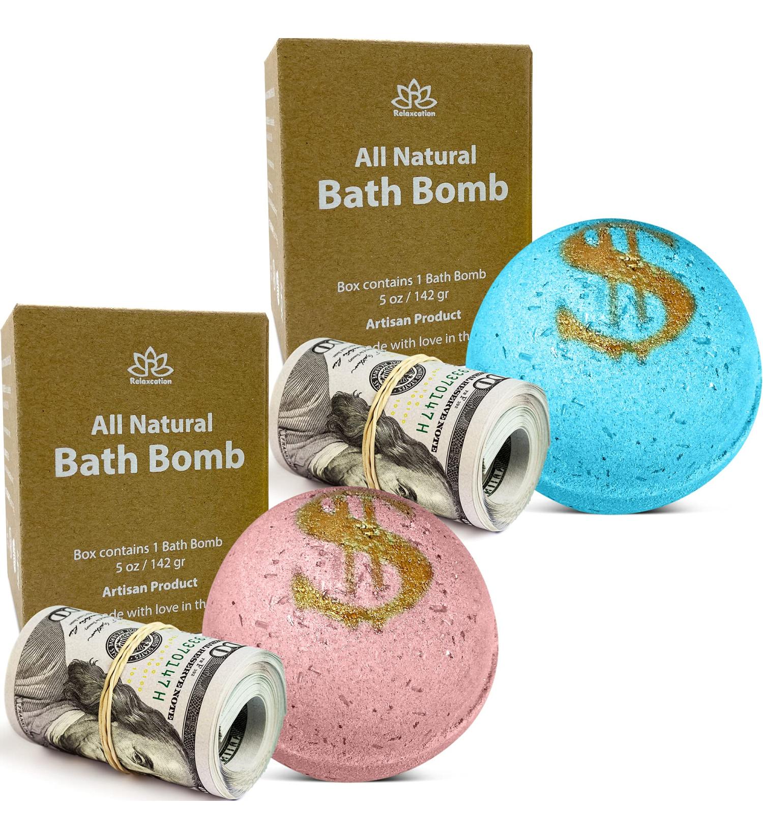 Bath Bombs Set with Cash Surprise Inside - Up to $100 Real Money - Natural & Organic - Made in USA - Buy Online on GoSupps.com