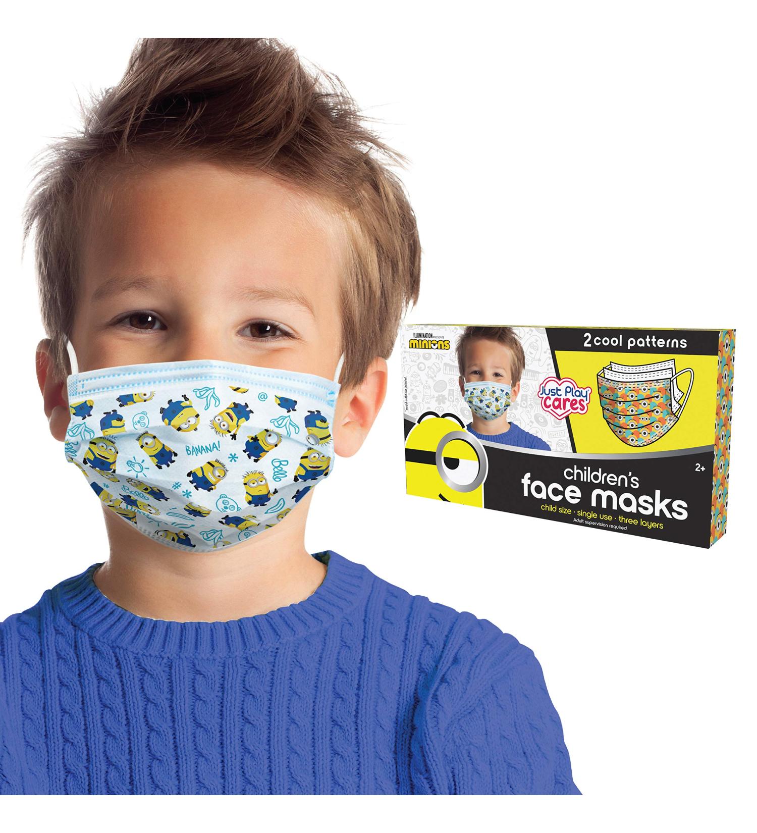 Minions 14-Count Single-Use Kids Face Masks by Just Play for Ages 2-7 - Buy Online on GoSupps.com
