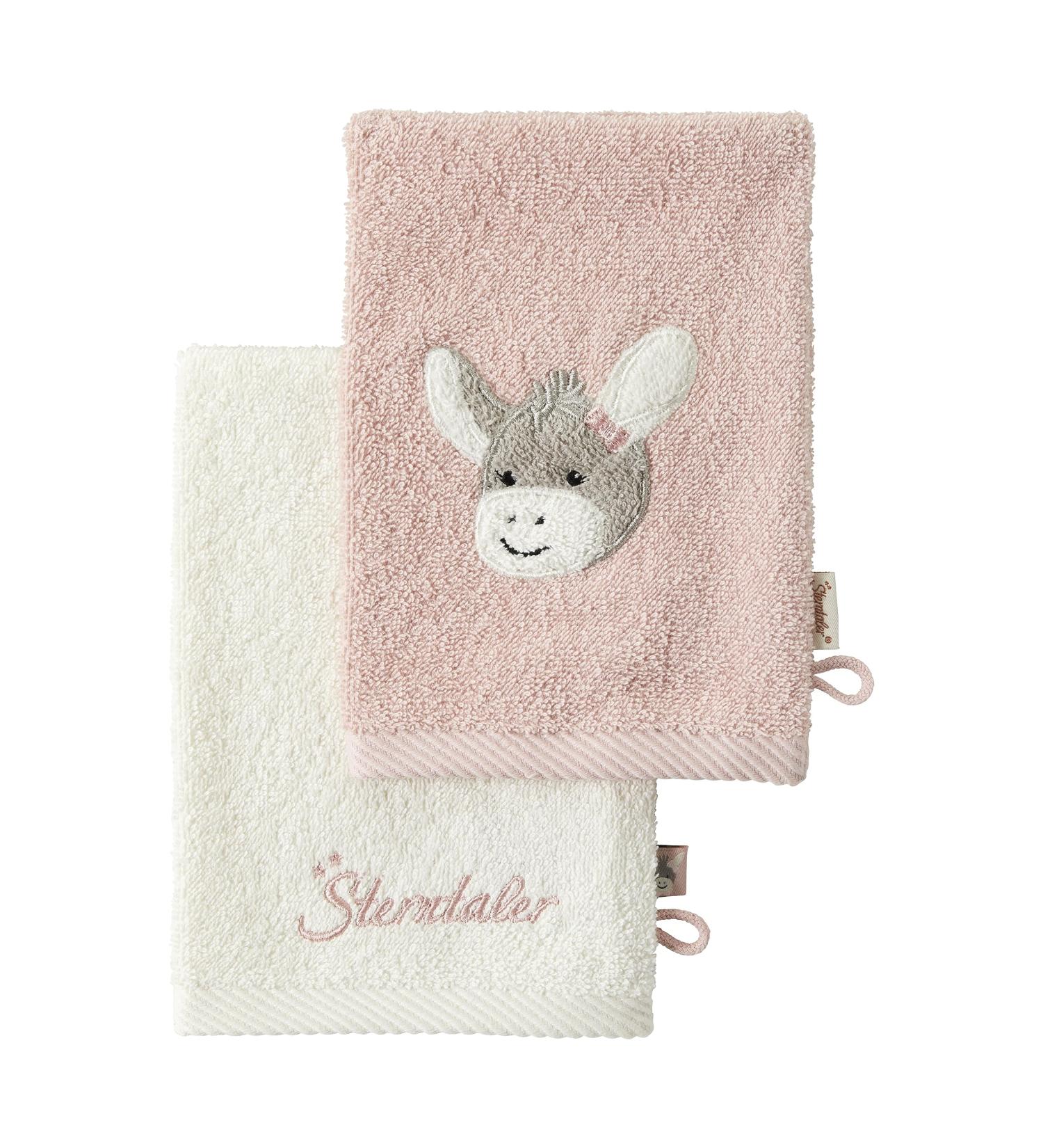 Buy Sterntaler 2-Piece Wash Gloves Donkey Emmi Girl Flora Rose - Soft Pink with Embroidery | International Shipping Available - Buy Online on GoSupps.com