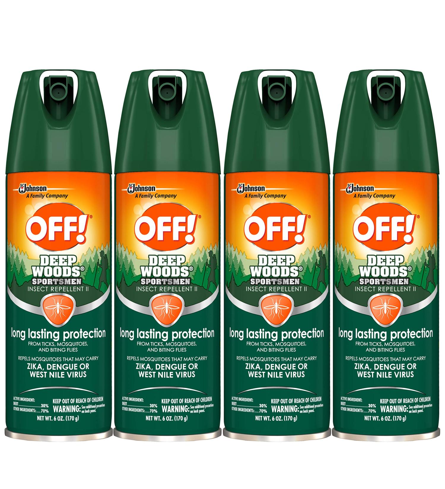 OFF! Deep Woods Sportsmen Insect Repellent 30% Deet Aerosol Bug Spray 6 oz (Pack of 4) - Protects Against Mosquitoes - Buy Online on GoSupps.com