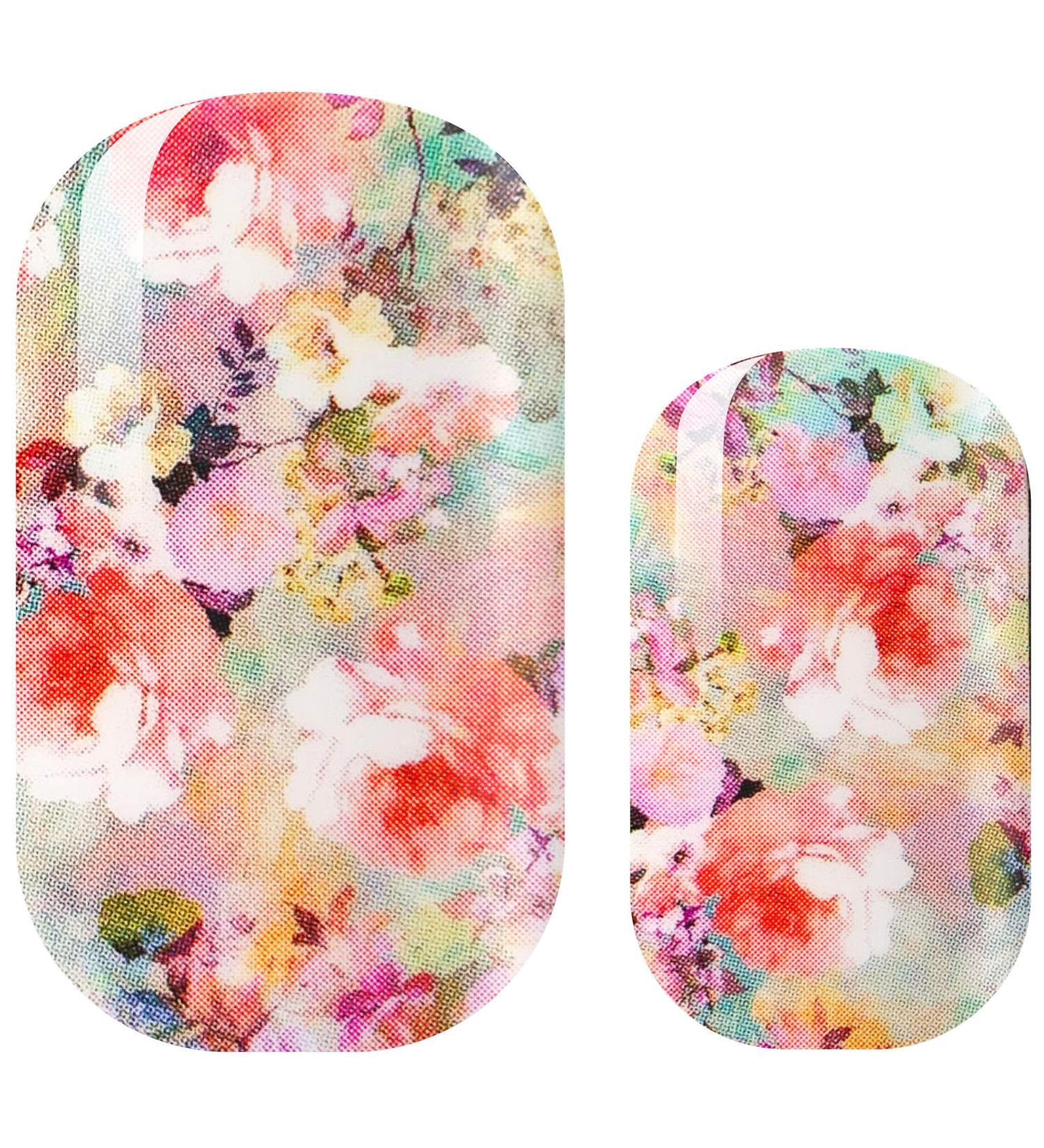 Avoa Beauty Nail Film - New Romantics | Floral Nail Art Design | Long-Lasting Self-Adhesive Nail Wraps in Pink Blue & Yellow | International Shipping Available - Buy Online on GoSupps.com