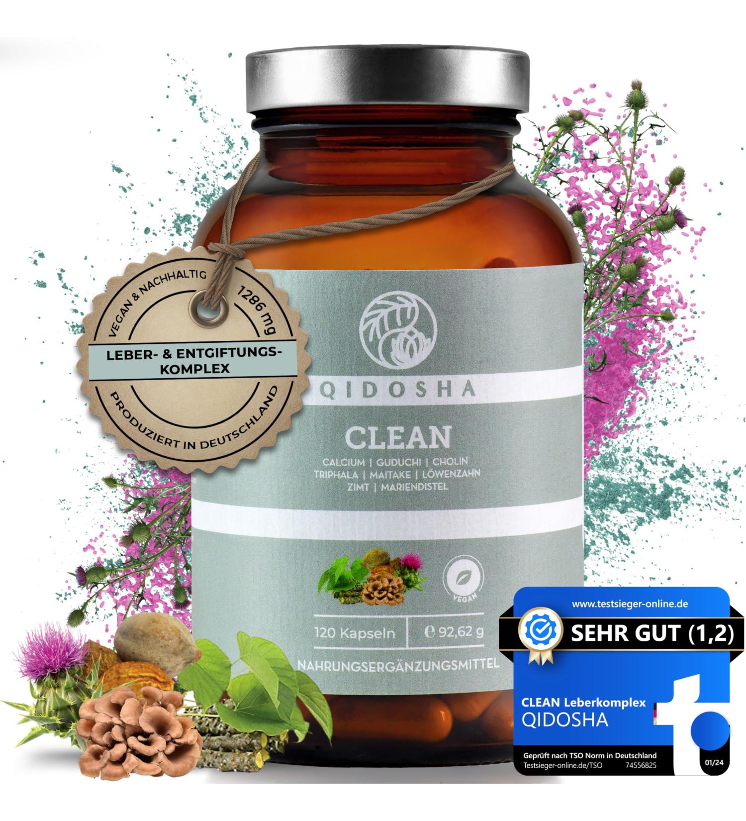Qidosha Clean Liver Capsules - Best Seller 01/2024 | 120 Capsules with Glutathione Chlorella & More | International Shipping Available - Buy Online on GoSupps.com