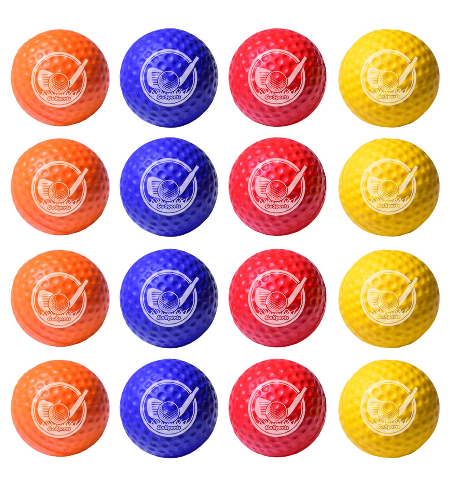 GoSports Foam Golf Practice Balls - Realistic Feel, Limited Flight - Indoor/Outdoor Use - 16 Pack - Buy Online on GoSupps.com